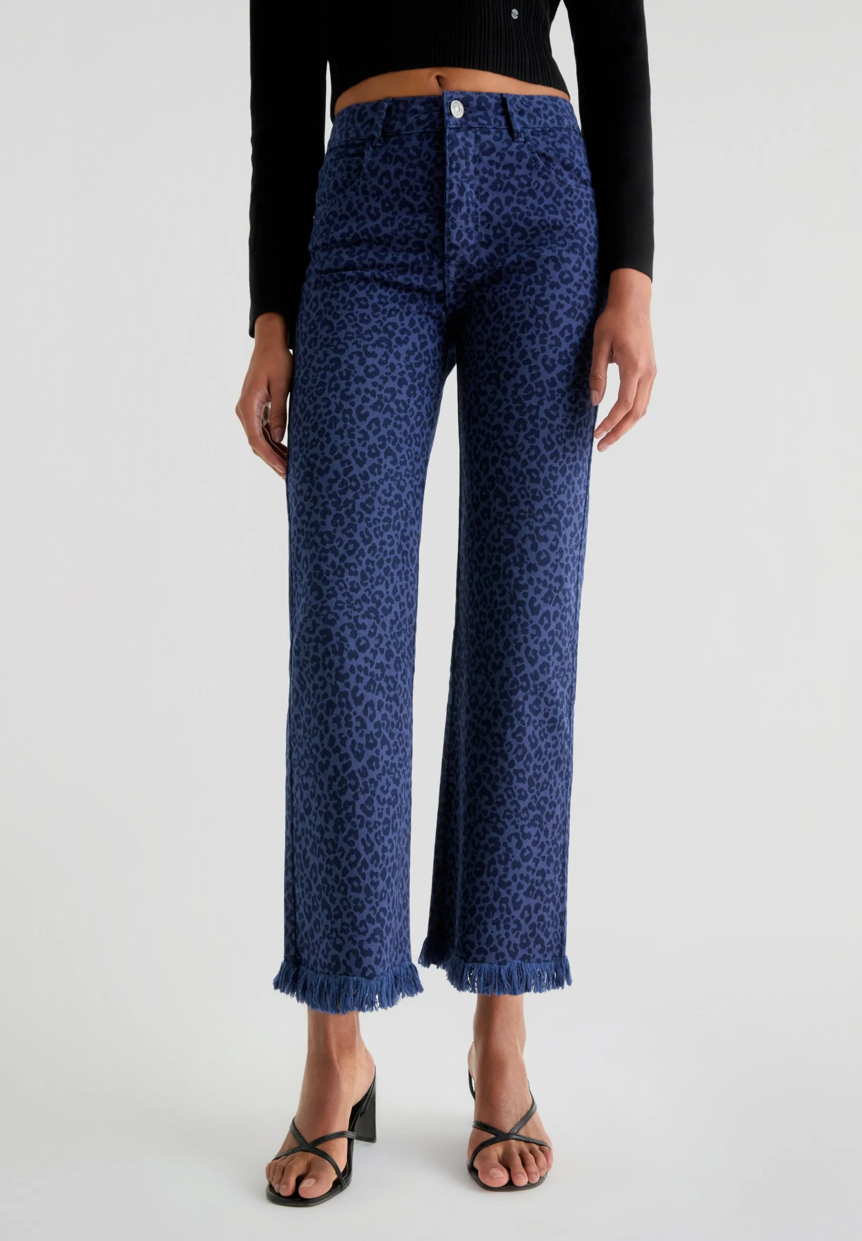 Scalpers Trousers | ANIMAL PRINT TROUSERS WITH FRINGING