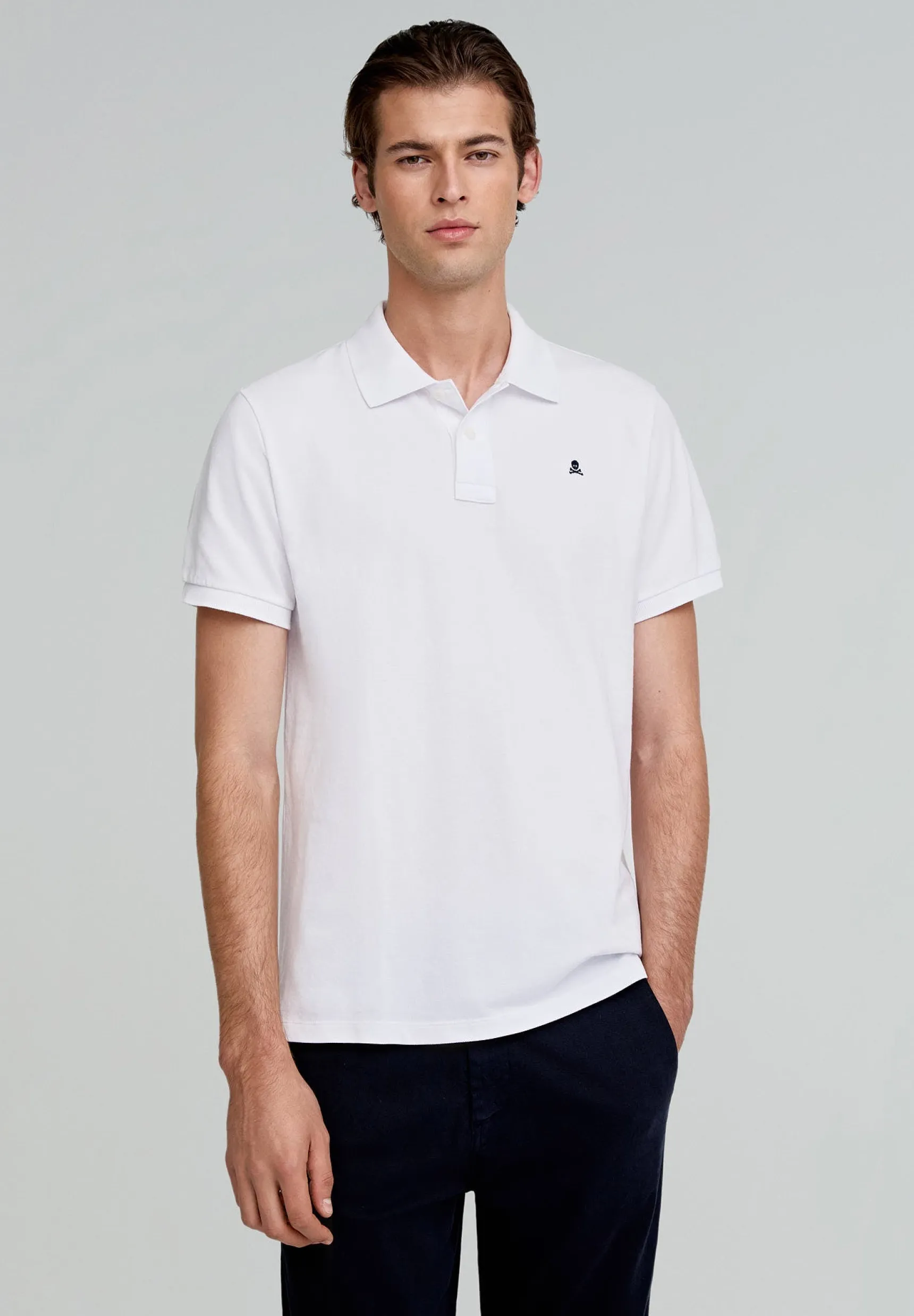 Scalpers Polos | BASIC POLO SHIRT WITH CONTRAST SKULL