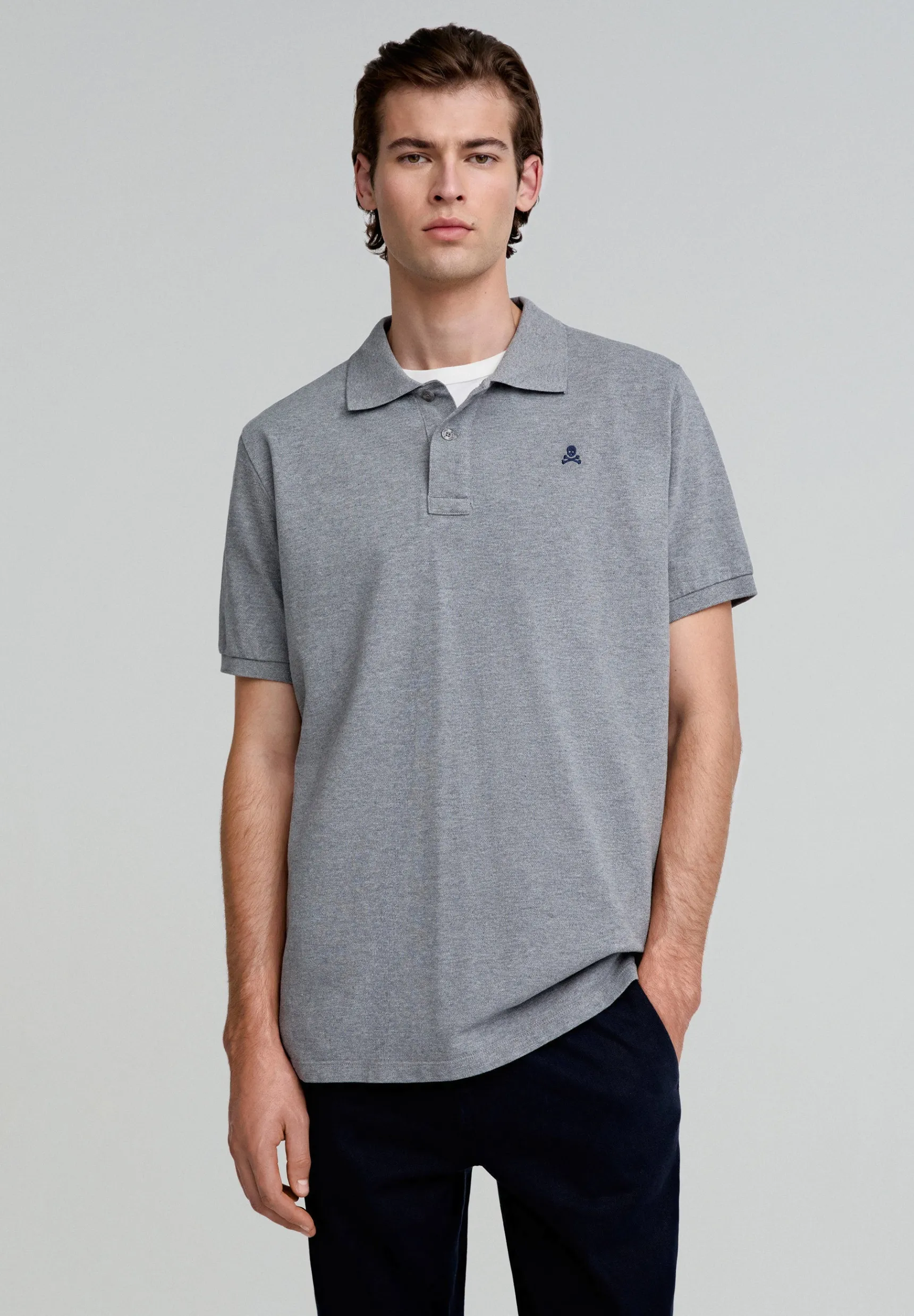 Scalpers Polos | BASIC POLO SHIRT WITH CONTRAST SKULL