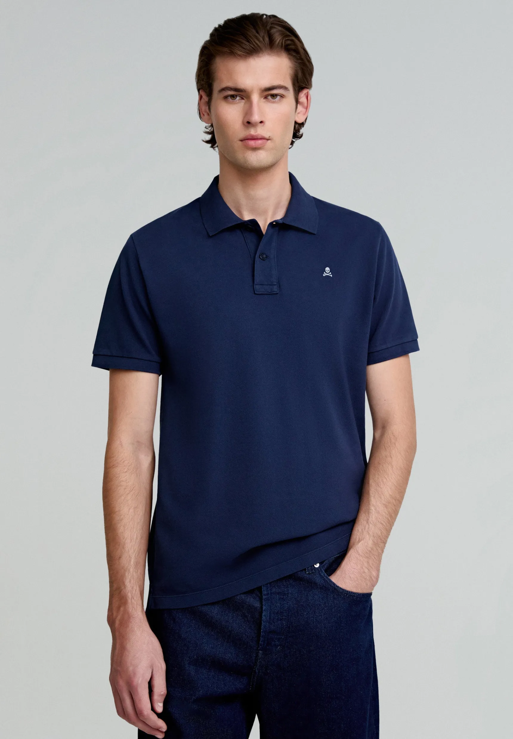 Scalpers Polos | BASIC POLO SHIRT WITH CONTRAST SKULL