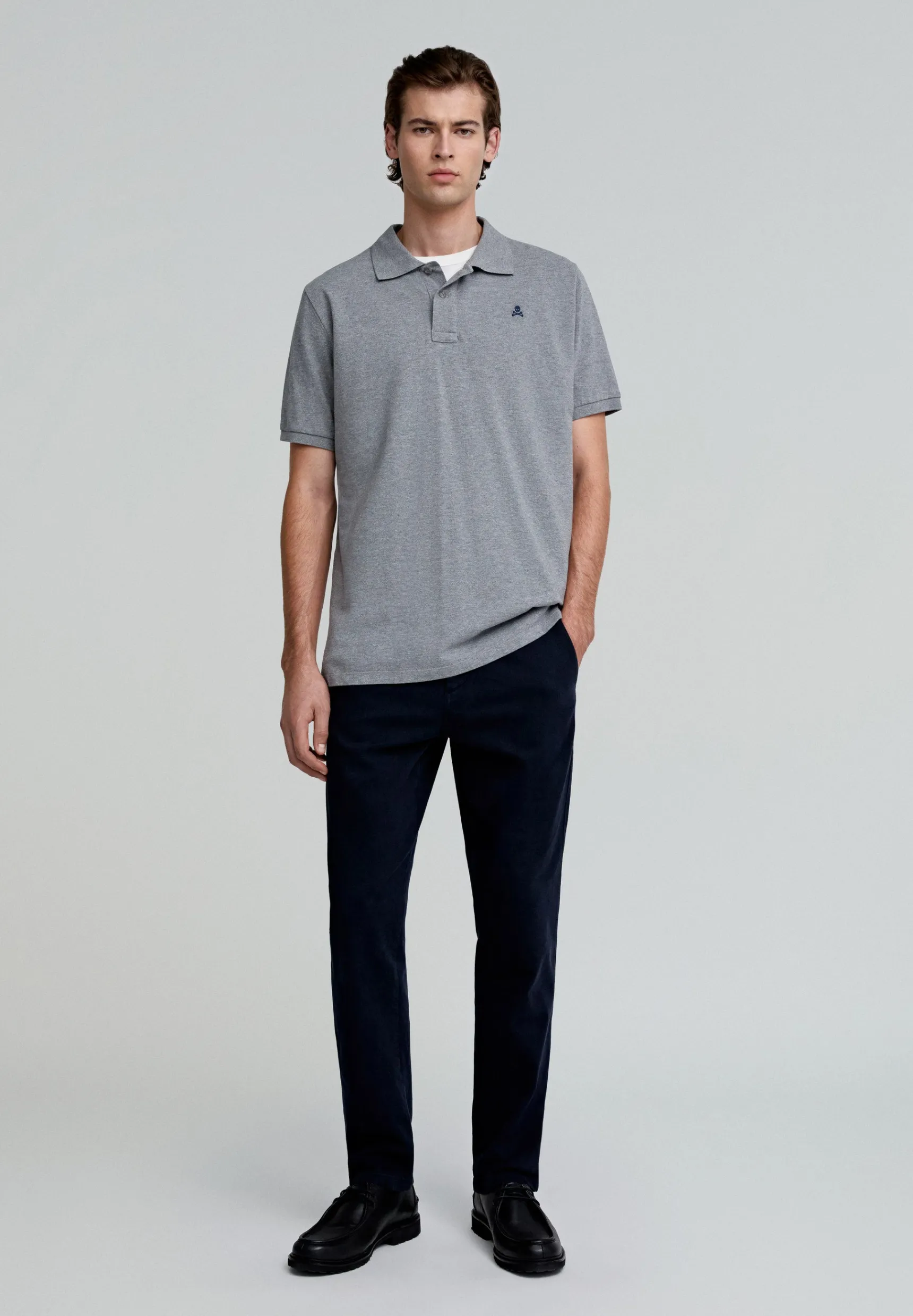 Scalpers Polos | BASIC POLO SHIRT WITH CONTRAST SKULL