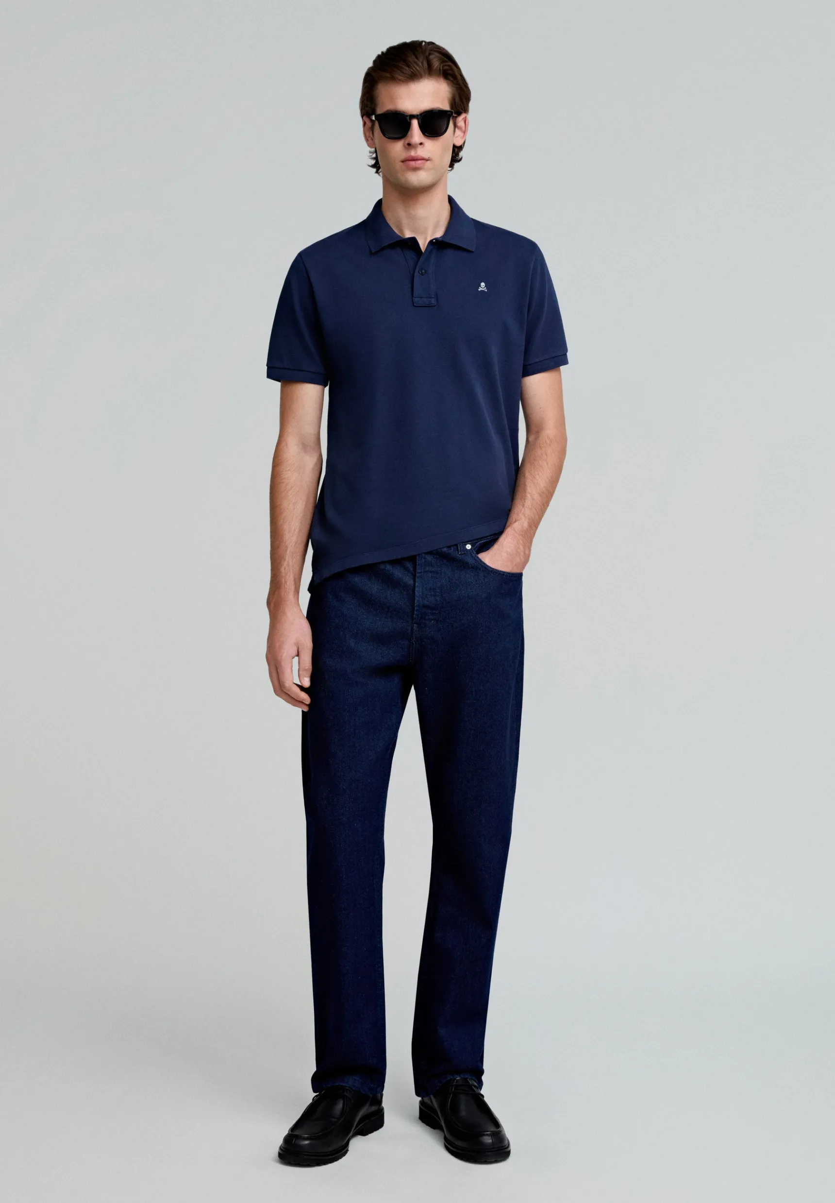 Scalpers Polos | BASIC POLO SHIRT WITH CONTRAST SKULL