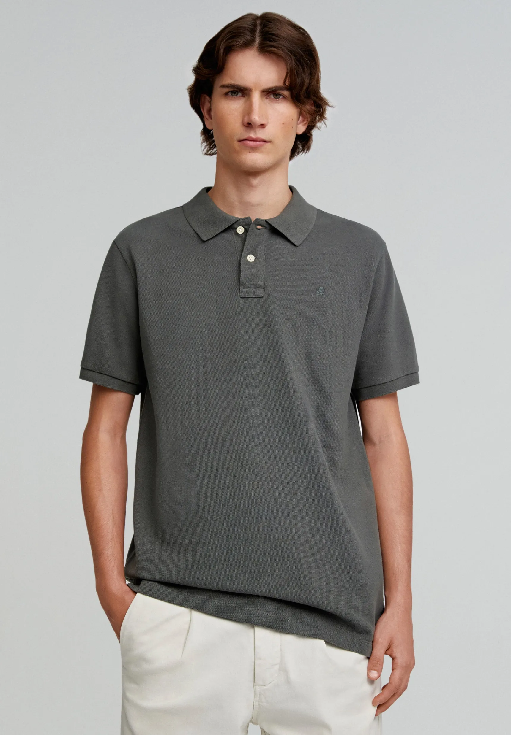 Scalpers Polos | BASIC POLO SHIRT WITH SKULL DETAIL