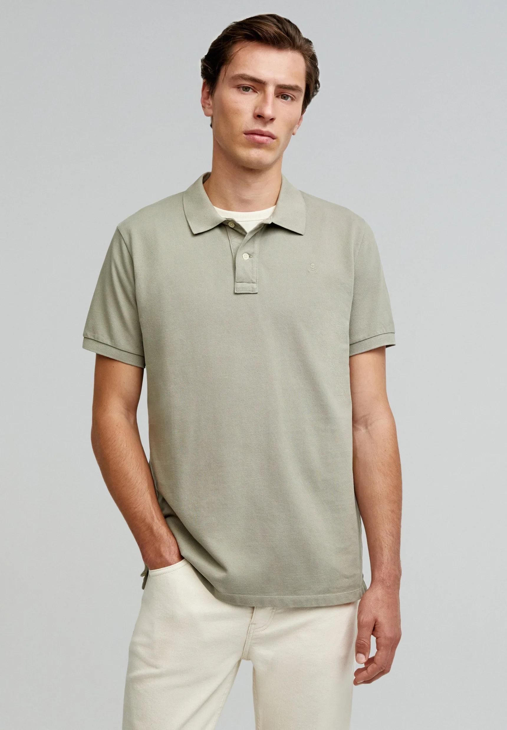 Scalpers Polos | BASIC POLO SHIRT WITH SKULL DETAIL