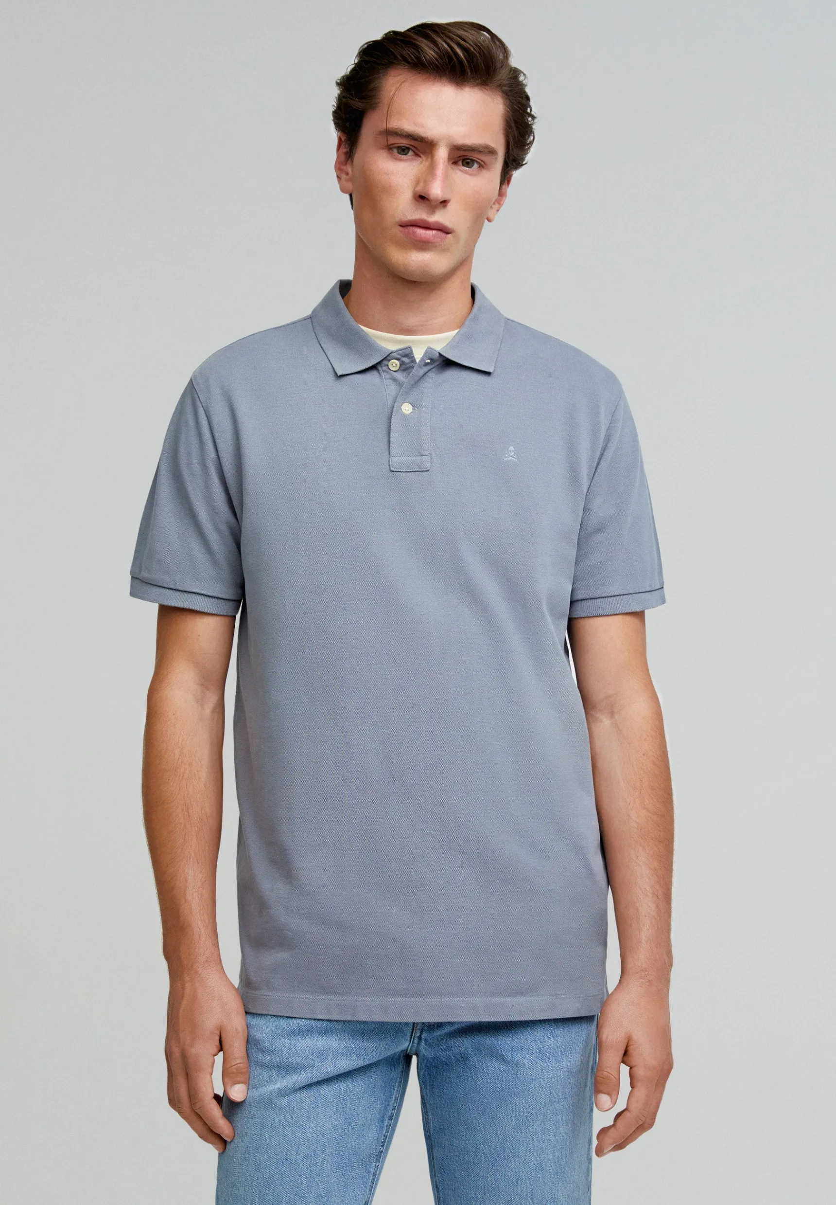 Scalpers Polos | BASIC POLO SHIRT WITH SKULL DETAIL