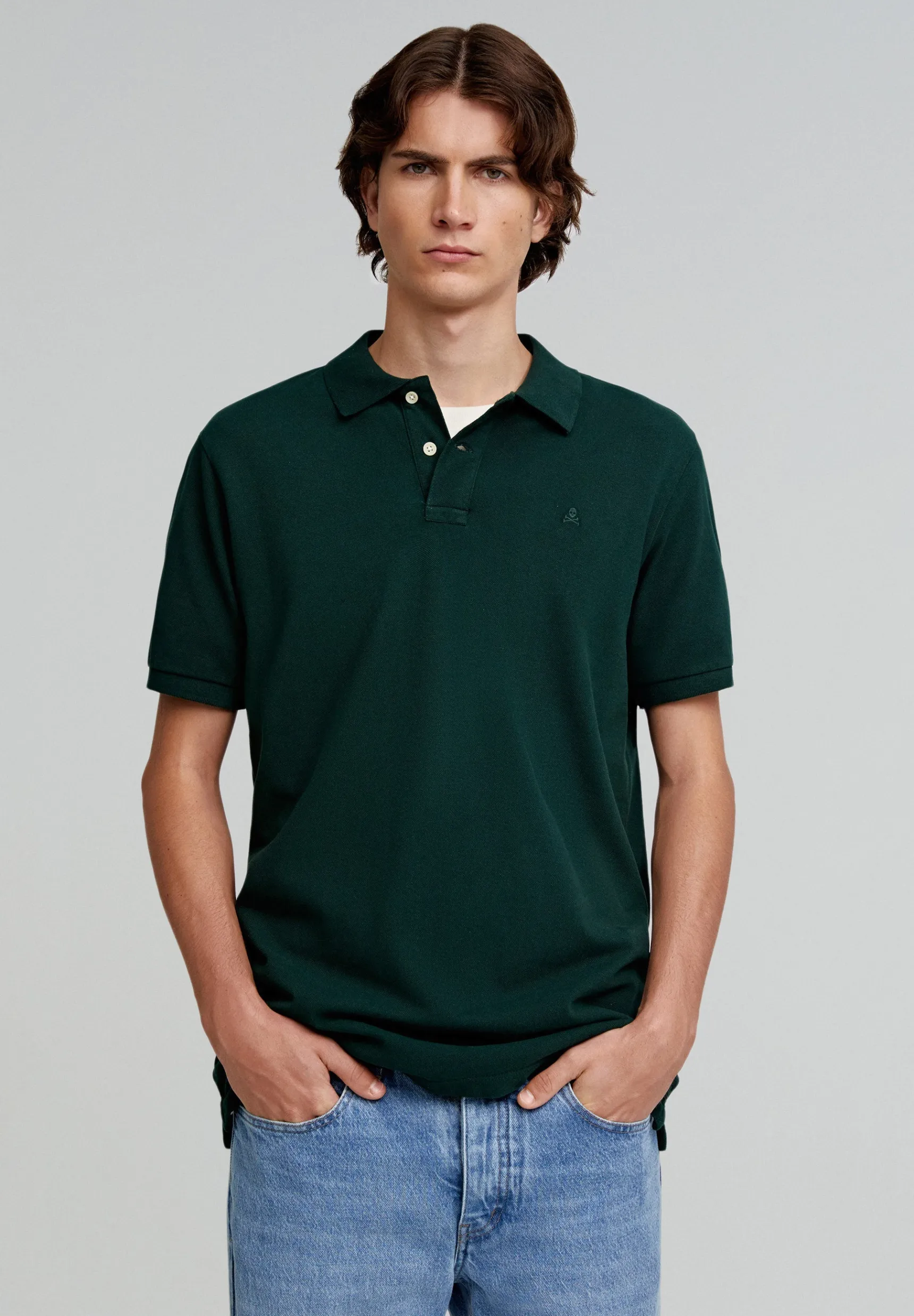 Scalpers Polos | BASIC POLO SHIRT WITH SKULL DETAIL