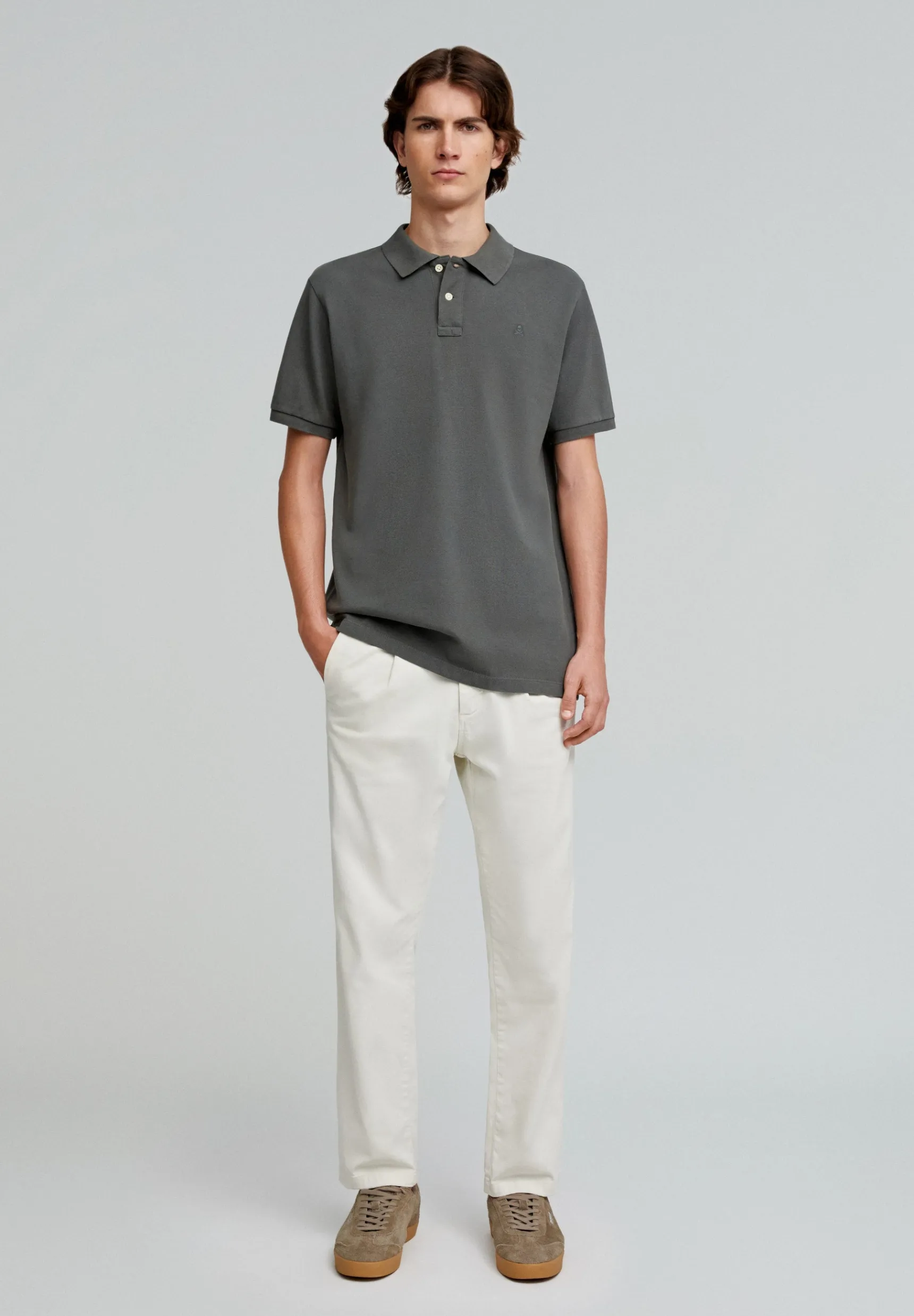 Scalpers Polos | BASIC POLO SHIRT WITH SKULL DETAIL