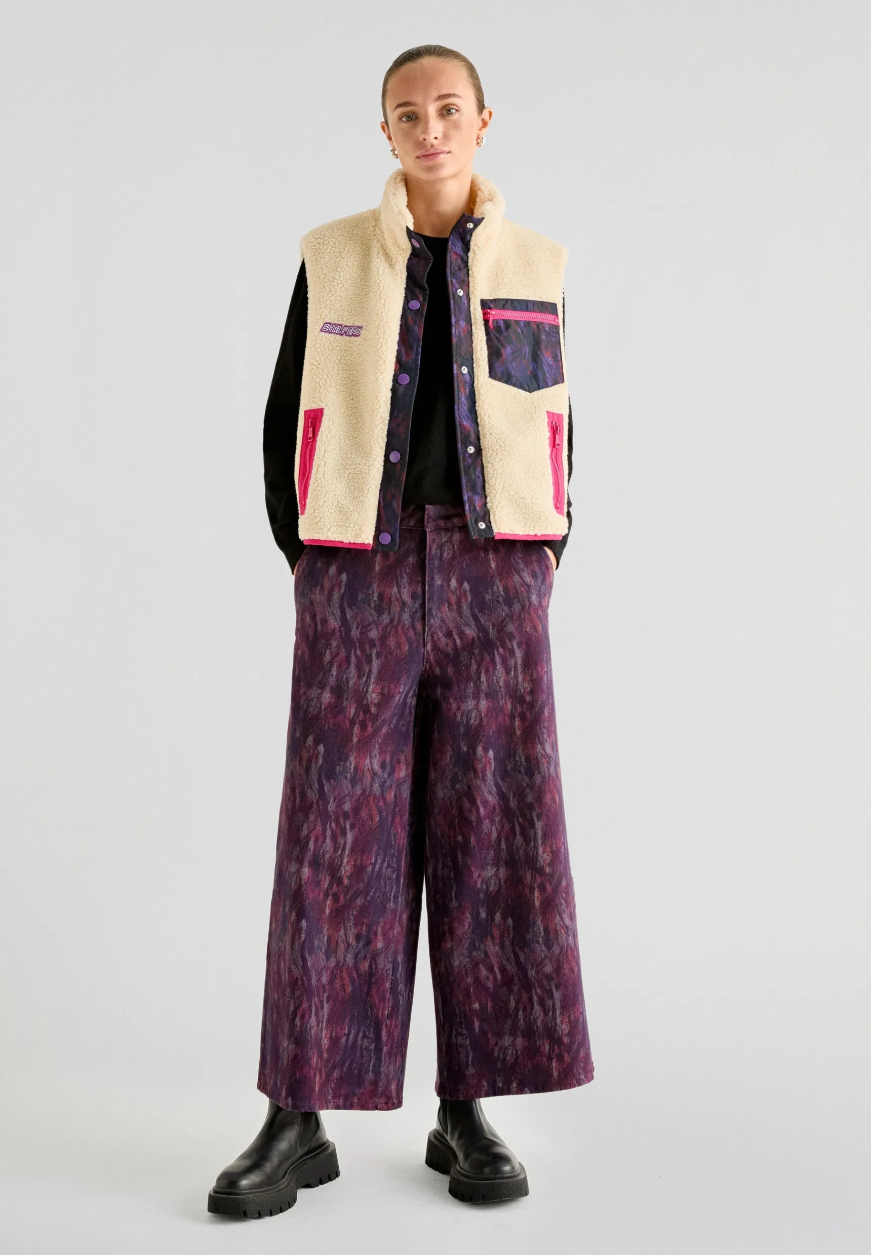 Scalpers Total Look | Trousers | CHINO WIDE PRINT PANT