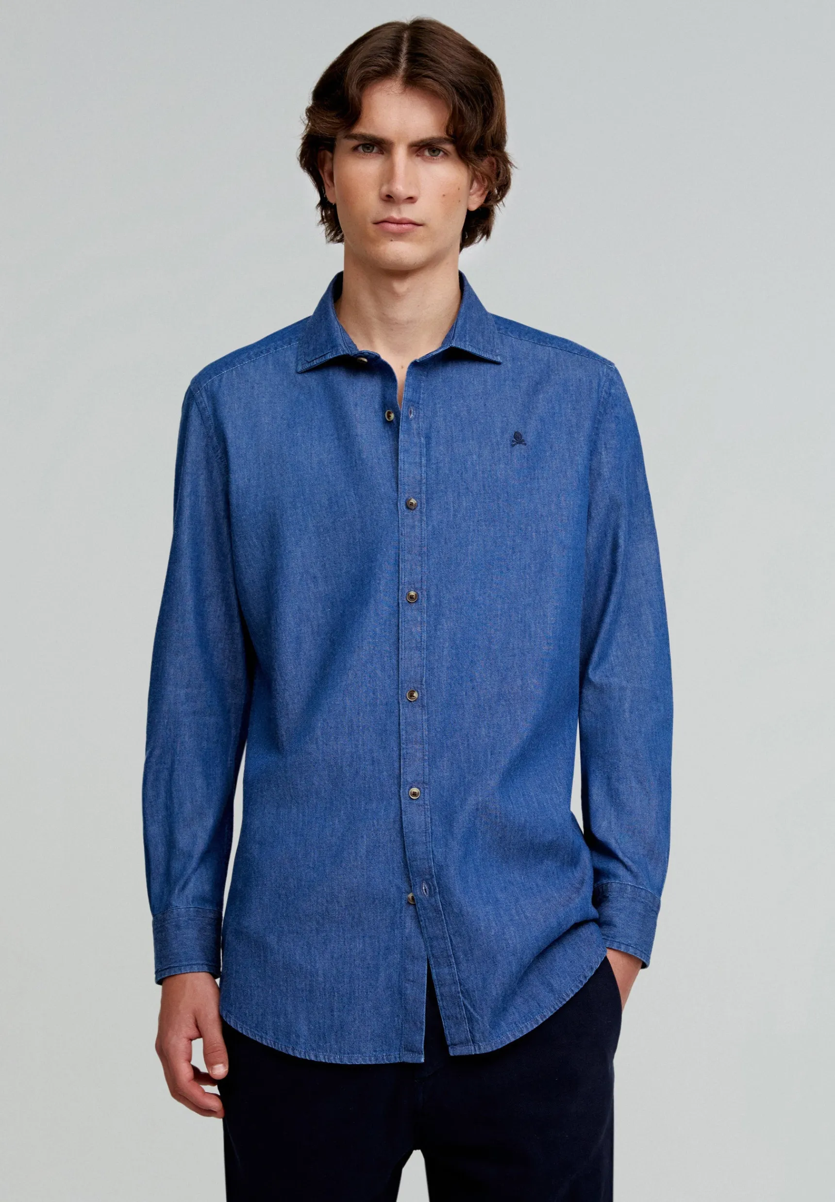 Scalpers Shirts | CONTRAST DENIM OXFORD SHIRT