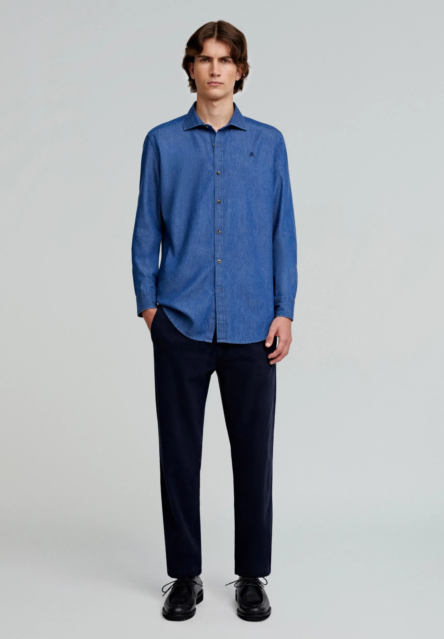 Scalpers Shirts | CONTRAST DENIM OXFORD SHIRT