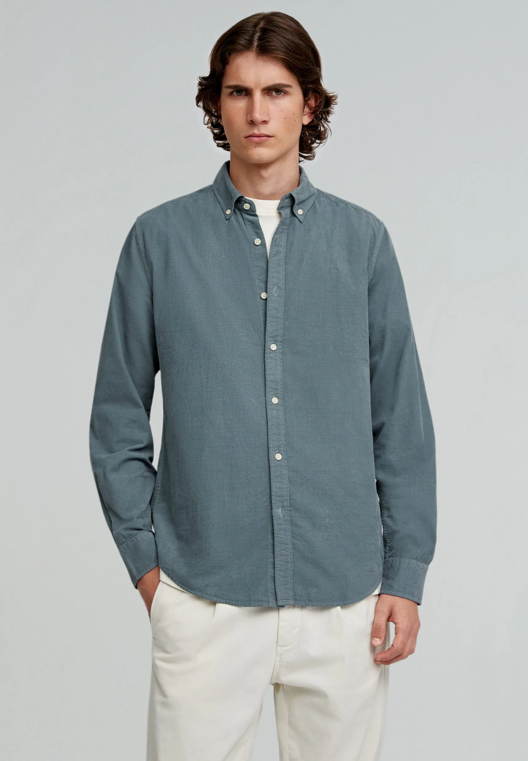 Scalpers Shirts | CORDUROY SHIRT WITH BUTTON-DOWN COLLAR