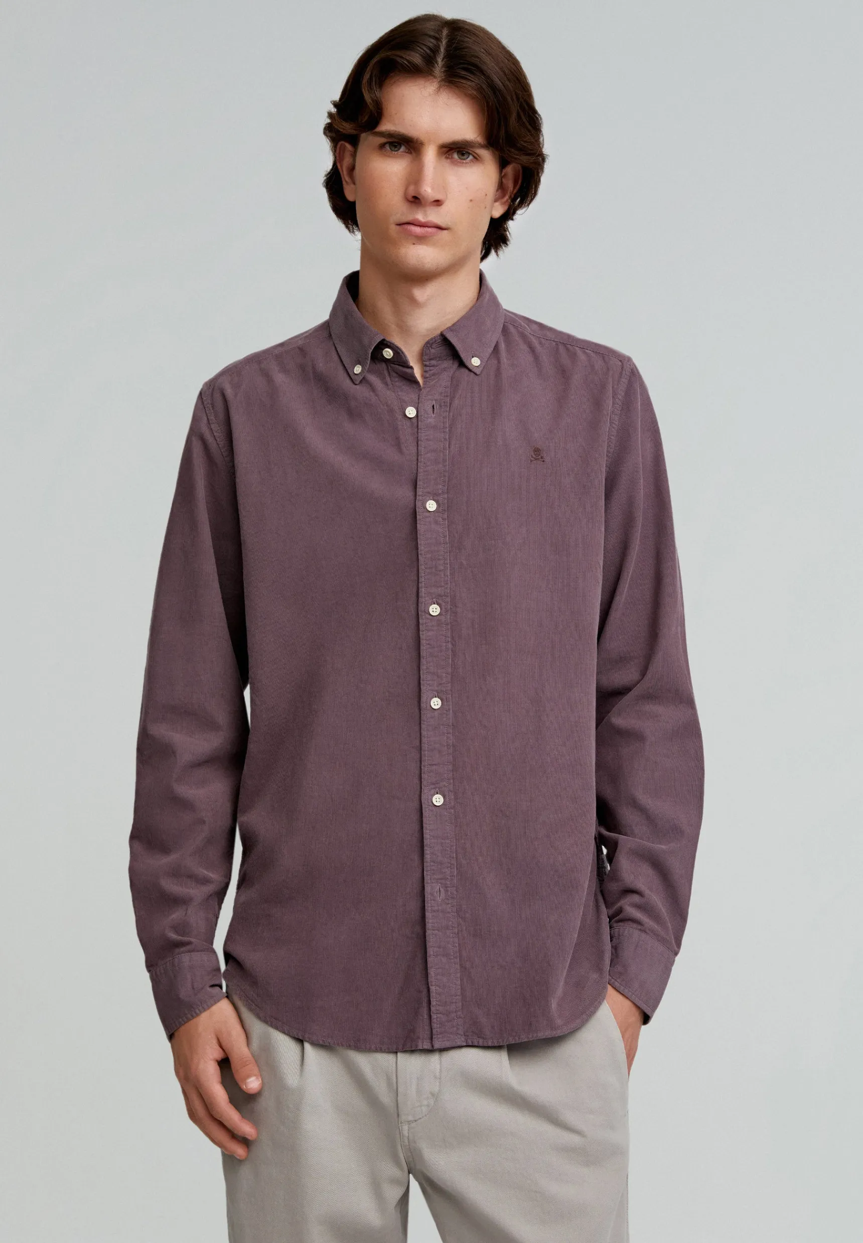 Scalpers Shirts | CORDUROY SHIRT WITH BUTTON-DOWN COLLAR