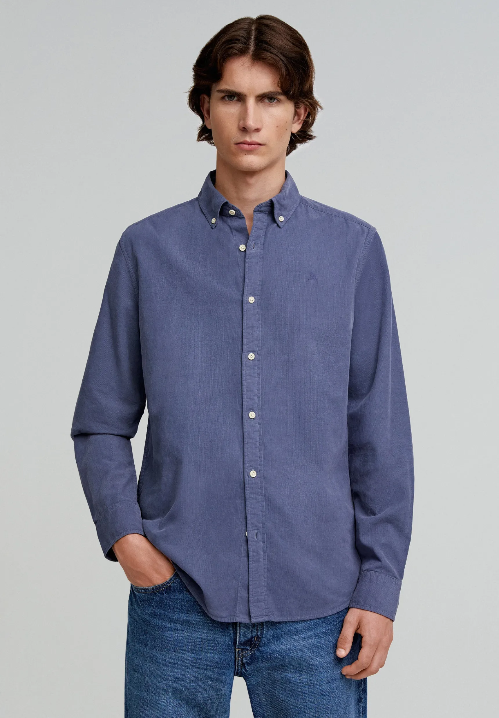 Scalpers Shirts | CORDUROY SHIRT WITH BUTTON-DOWN COLLAR