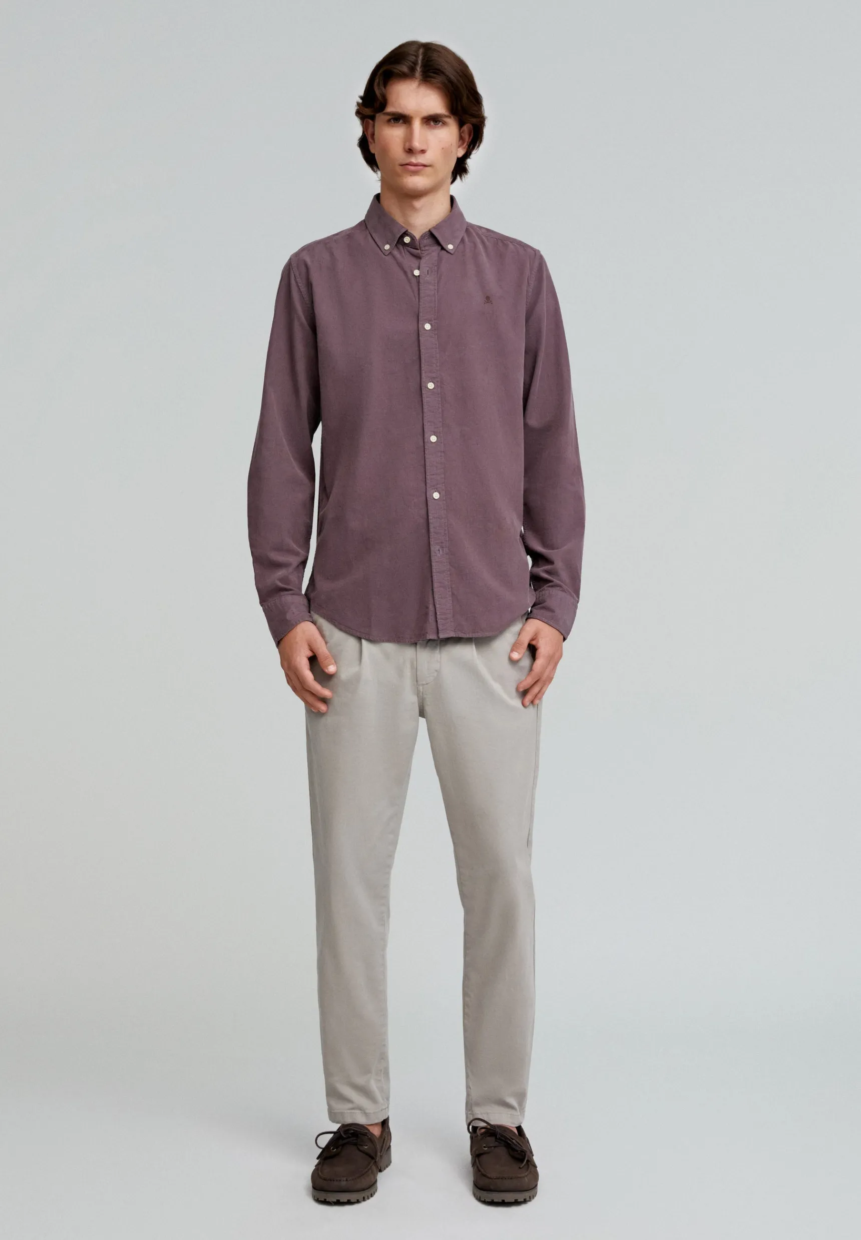 Scalpers Shirts | CORDUROY SHIRT WITH BUTTON-DOWN COLLAR