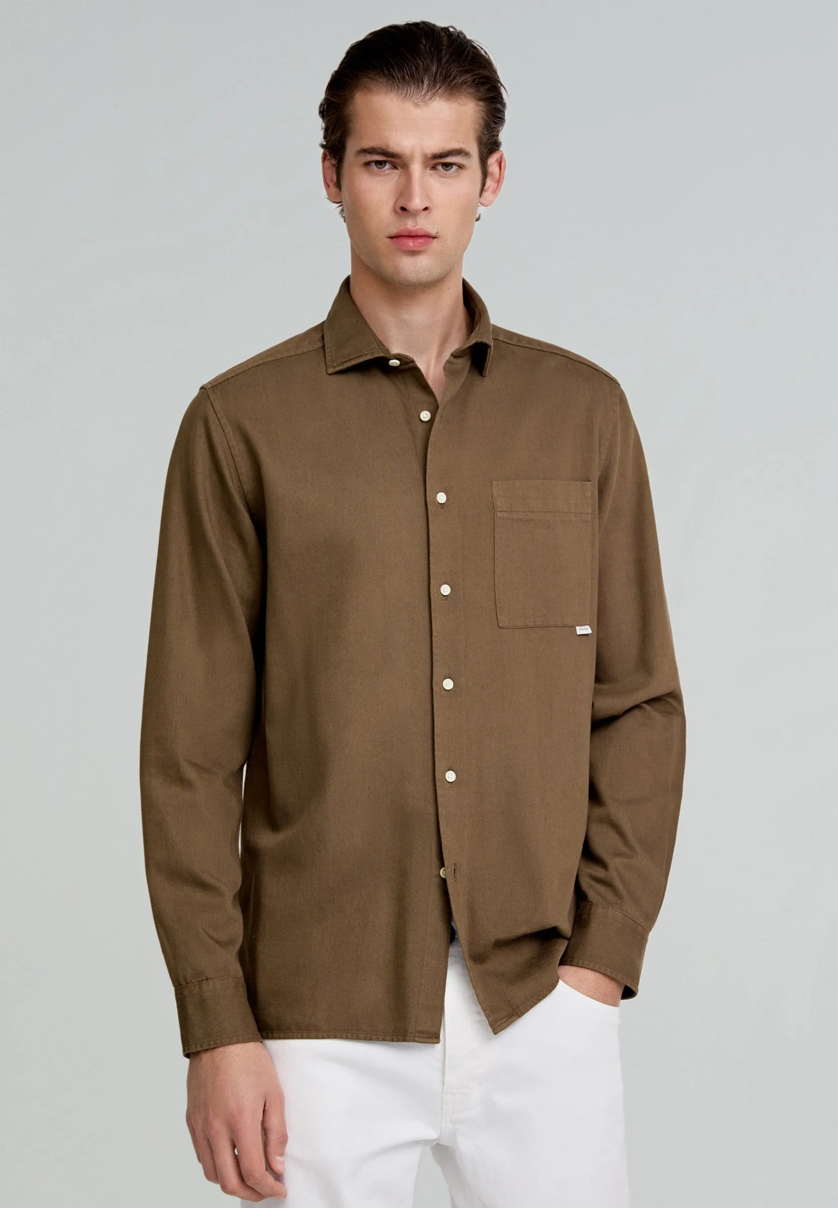 Scalpers Shirts | COTTON AND LINEN SHIRT WITH POCKET