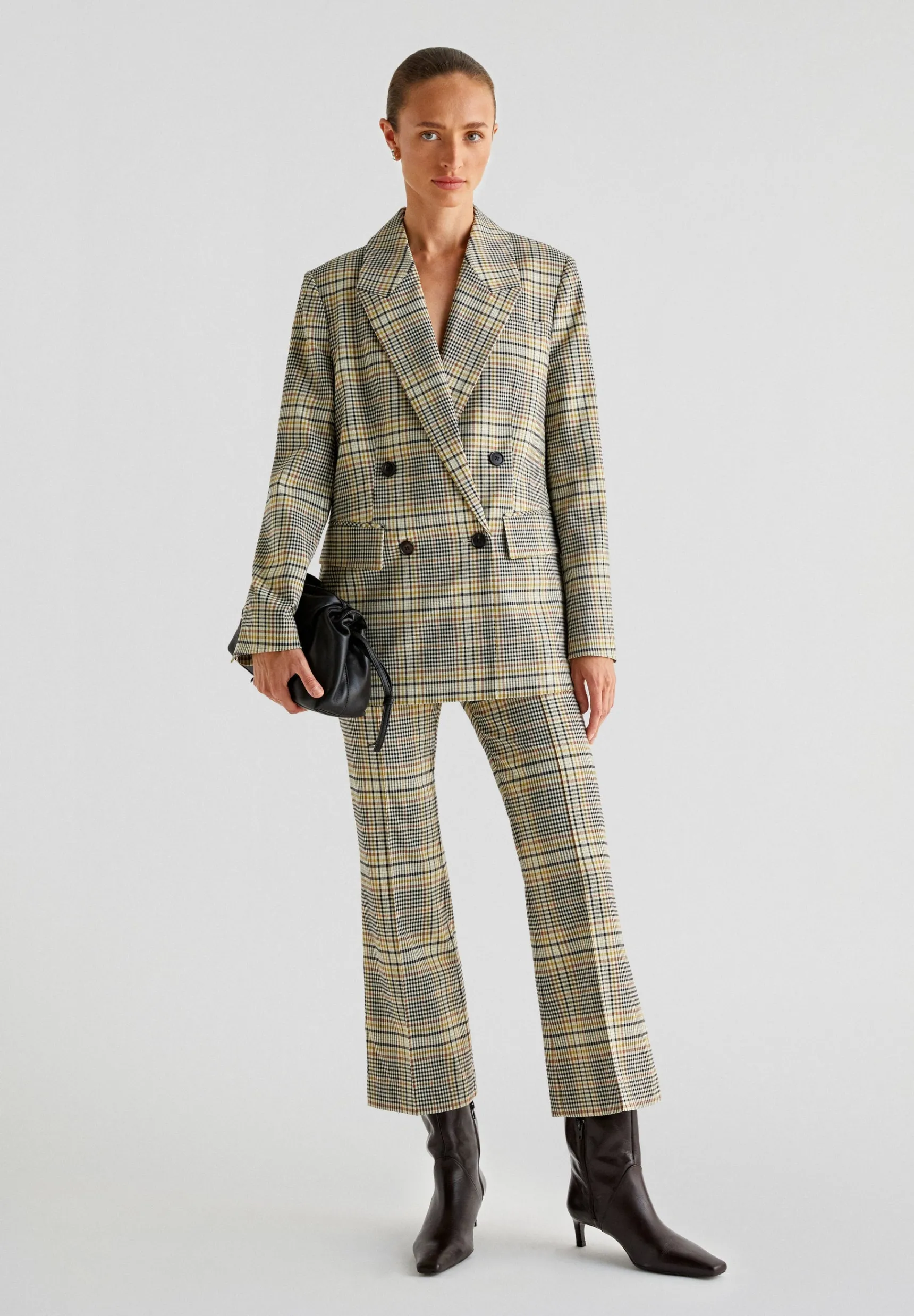 Scalpers Total Look | Blazers & Vests | DOUBLE-BREASTED BLAZER WITH CHECK PRINT