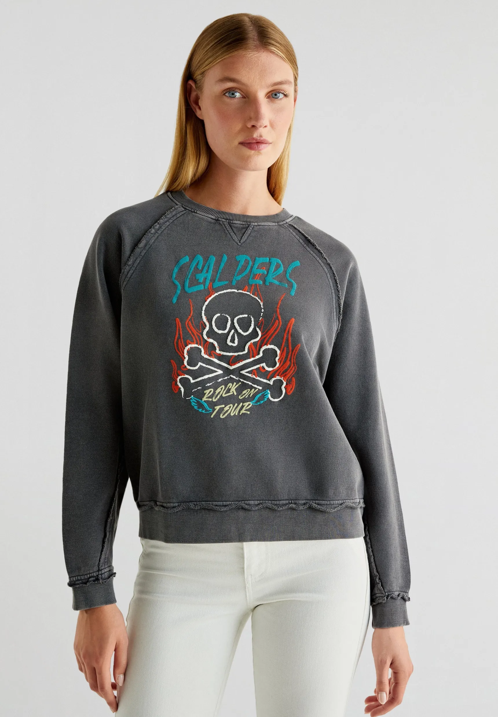 Scalpers Sweatshirts | FLAME SKULL SWEATER