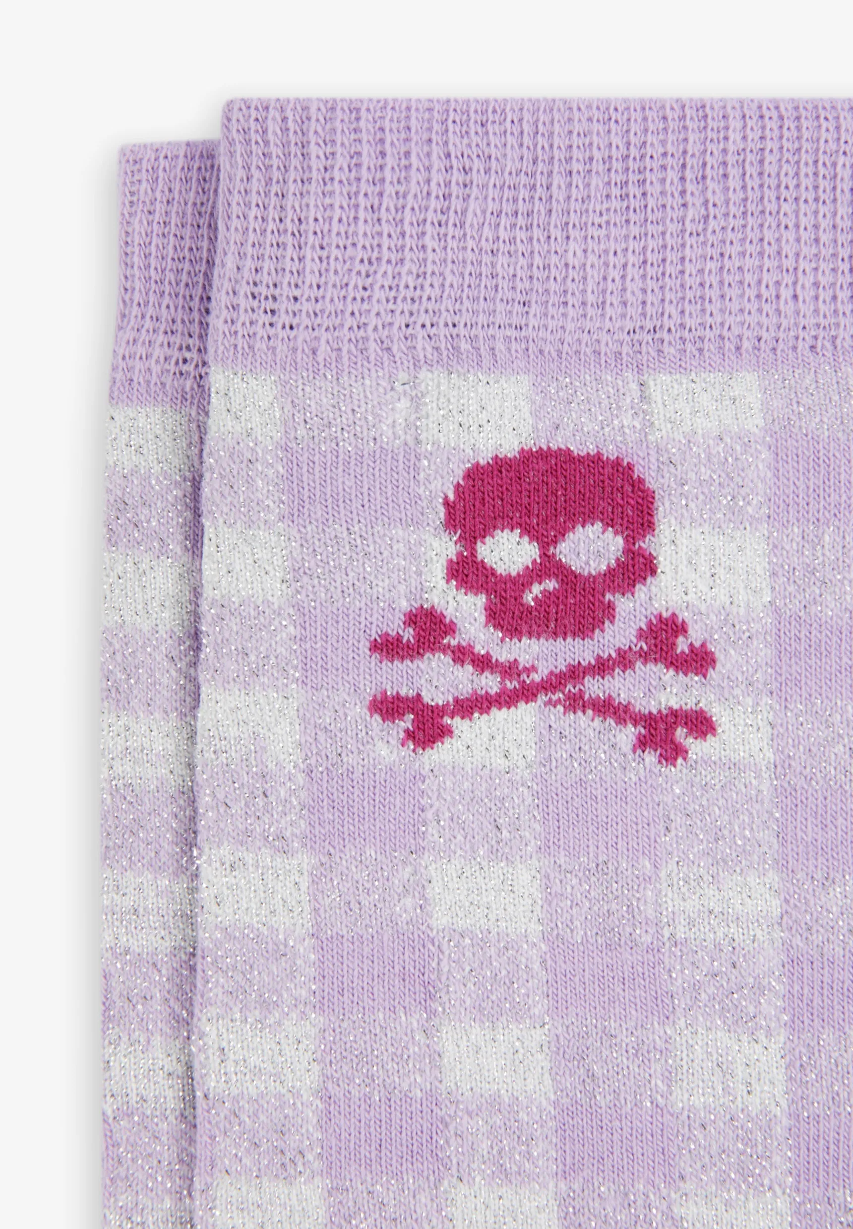 Scalpers Accessories | GINGHAM SOCKS WITH SKULL