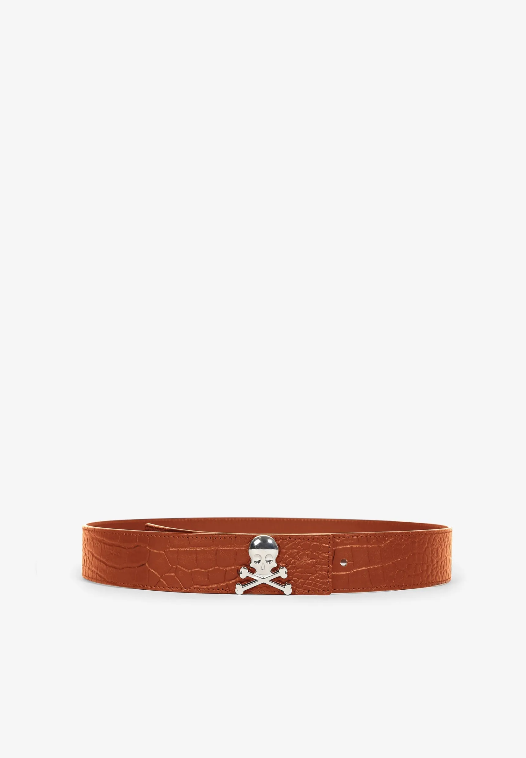 Scalpers Belts | LEATHER BELT WITH METAL SKULL