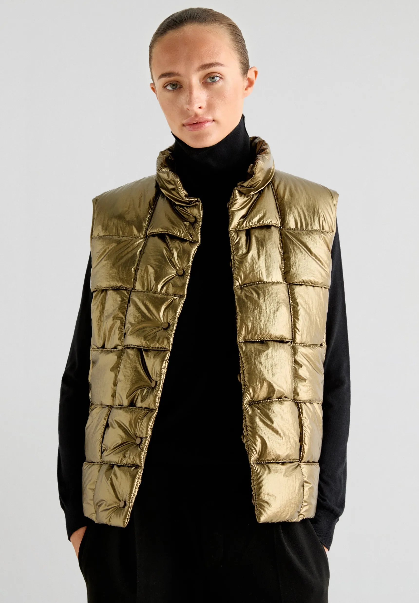 Scalpers Coats & Jackets | METALLIC PUFFER GILET