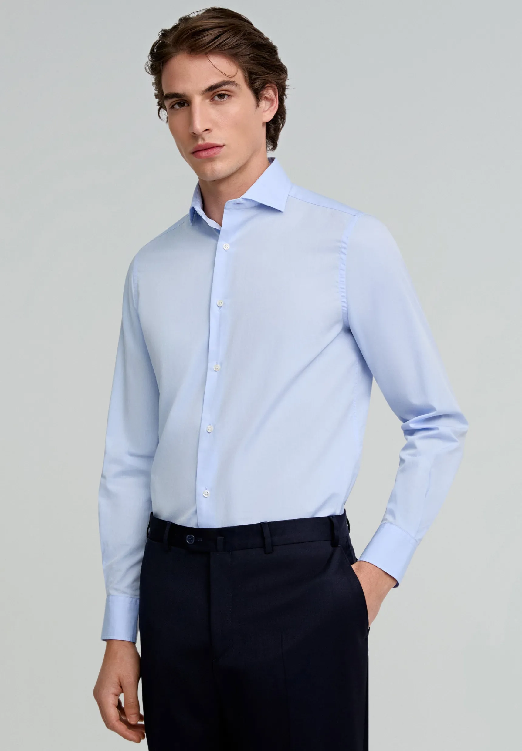 Scalpers Shirts | MIXED CUFF DRESS SHIRT