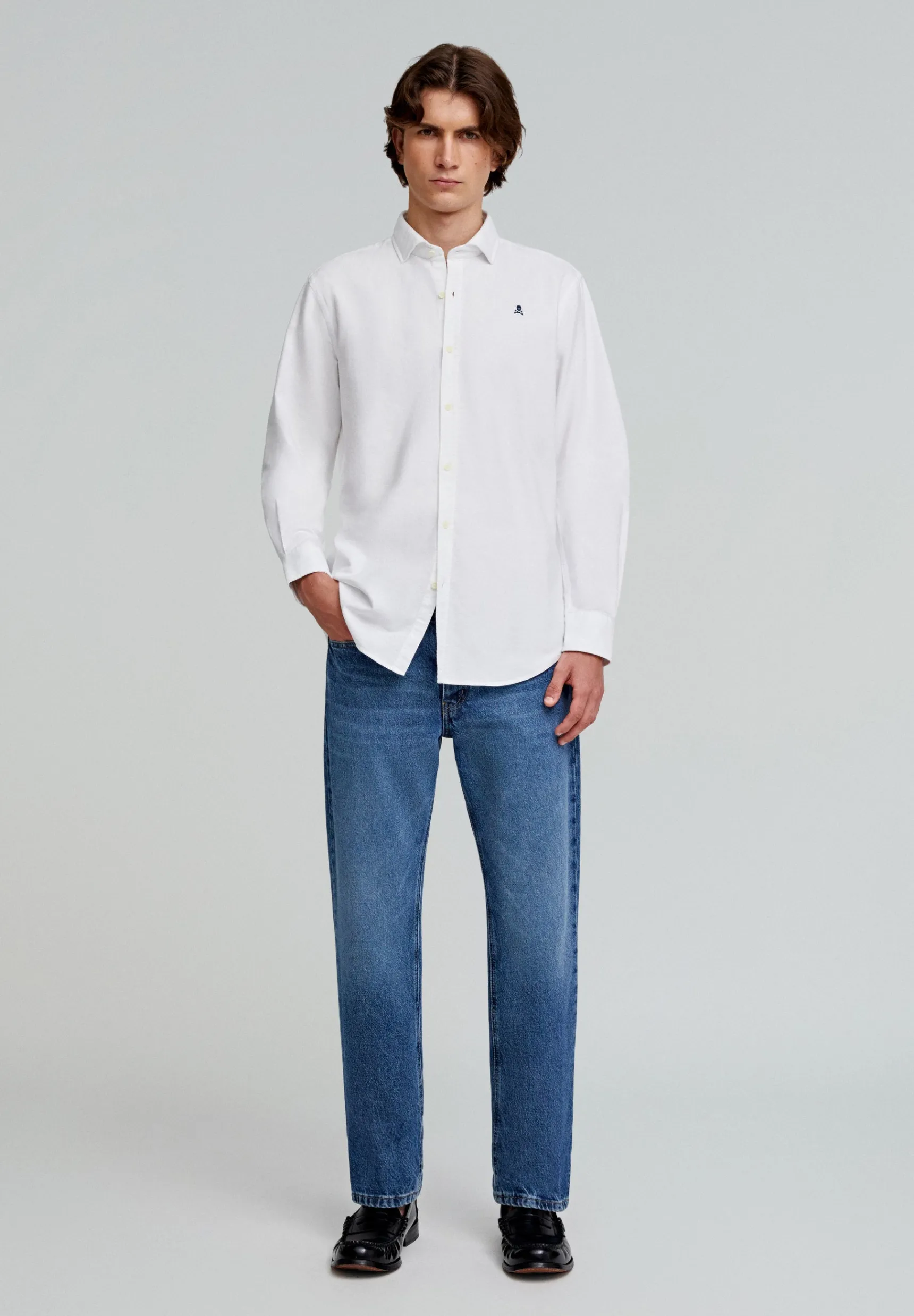 Scalpers Shirts | OXFORD PEACH F SHIRT