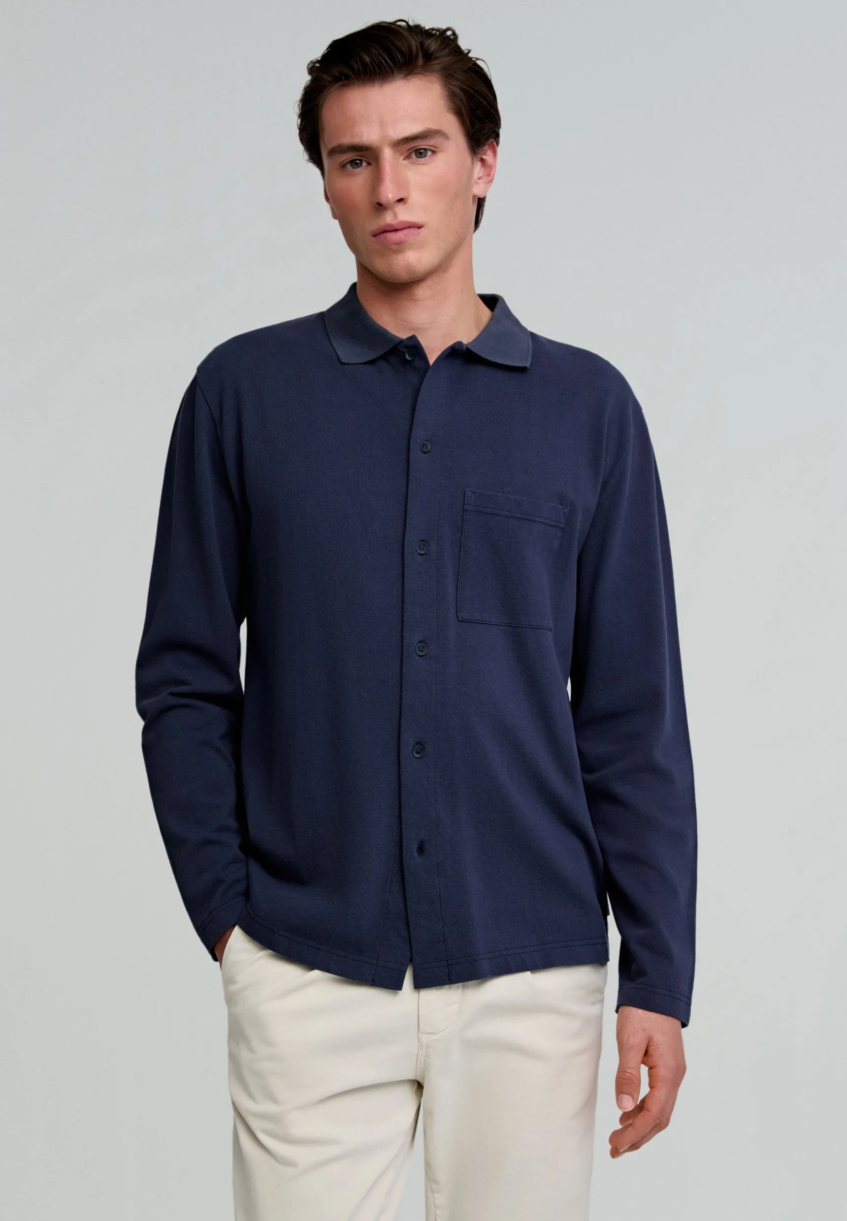 Scalpers Polos | PIQUE CARDIGAN LS POLO