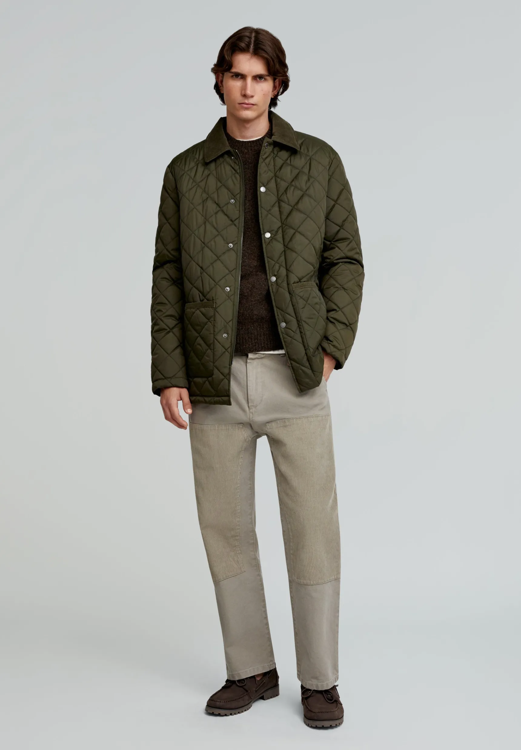 Scalpers Coats & Jackets | PREMIUM QUILTED JACKET WITH CORDUROY COLLAR