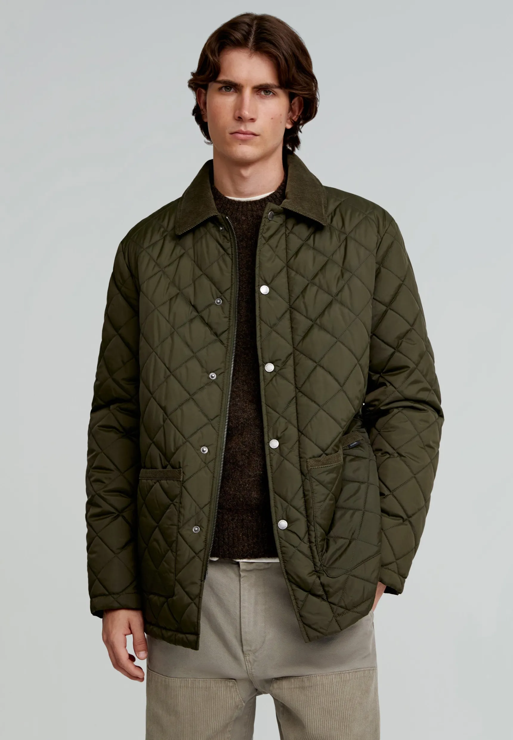 Scalpers Coats & Jackets | PREMIUM QUILTED JACKET WITH CORDUROY COLLAR