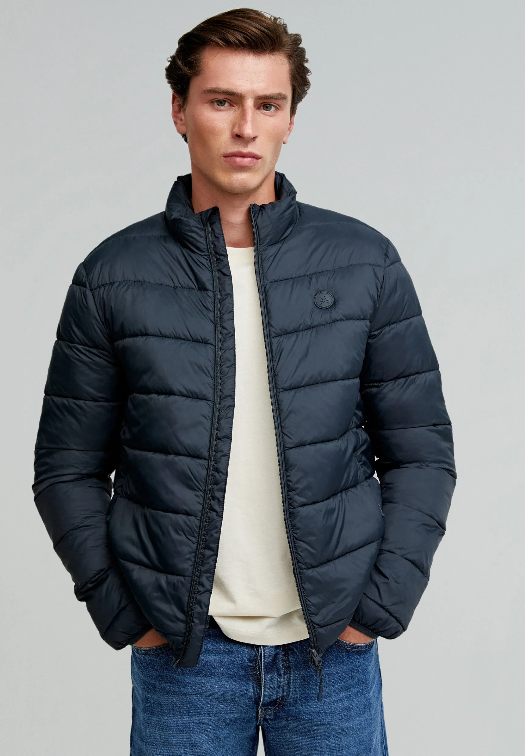 Scalpers Coats & Jackets | QUILTED JACKET WITH SKULL DETAIL