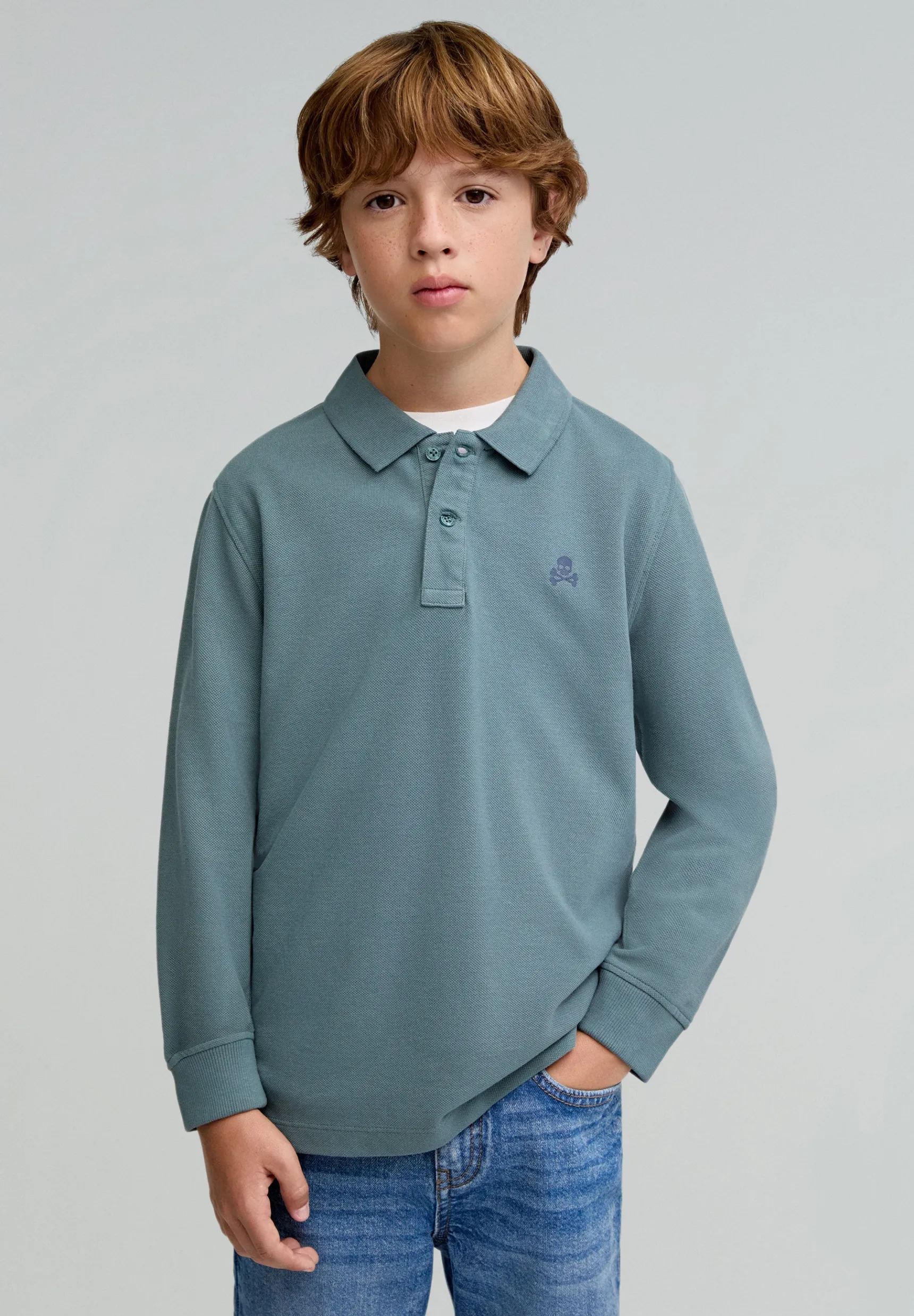 BOY Scalpers Polo Shirts | SKULL LS POLO KIDS