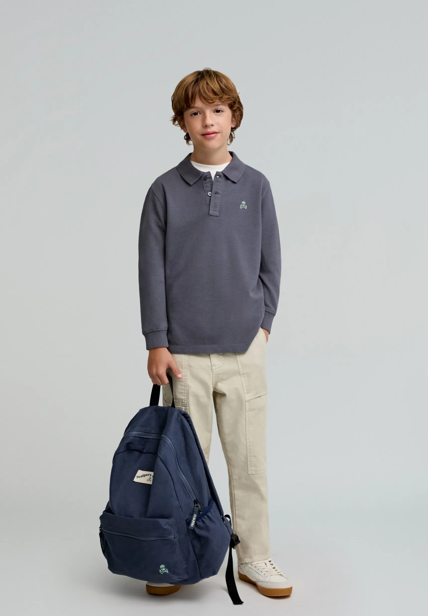 BOY Scalpers Polo Shirts | SKULL LS POLO KIDS