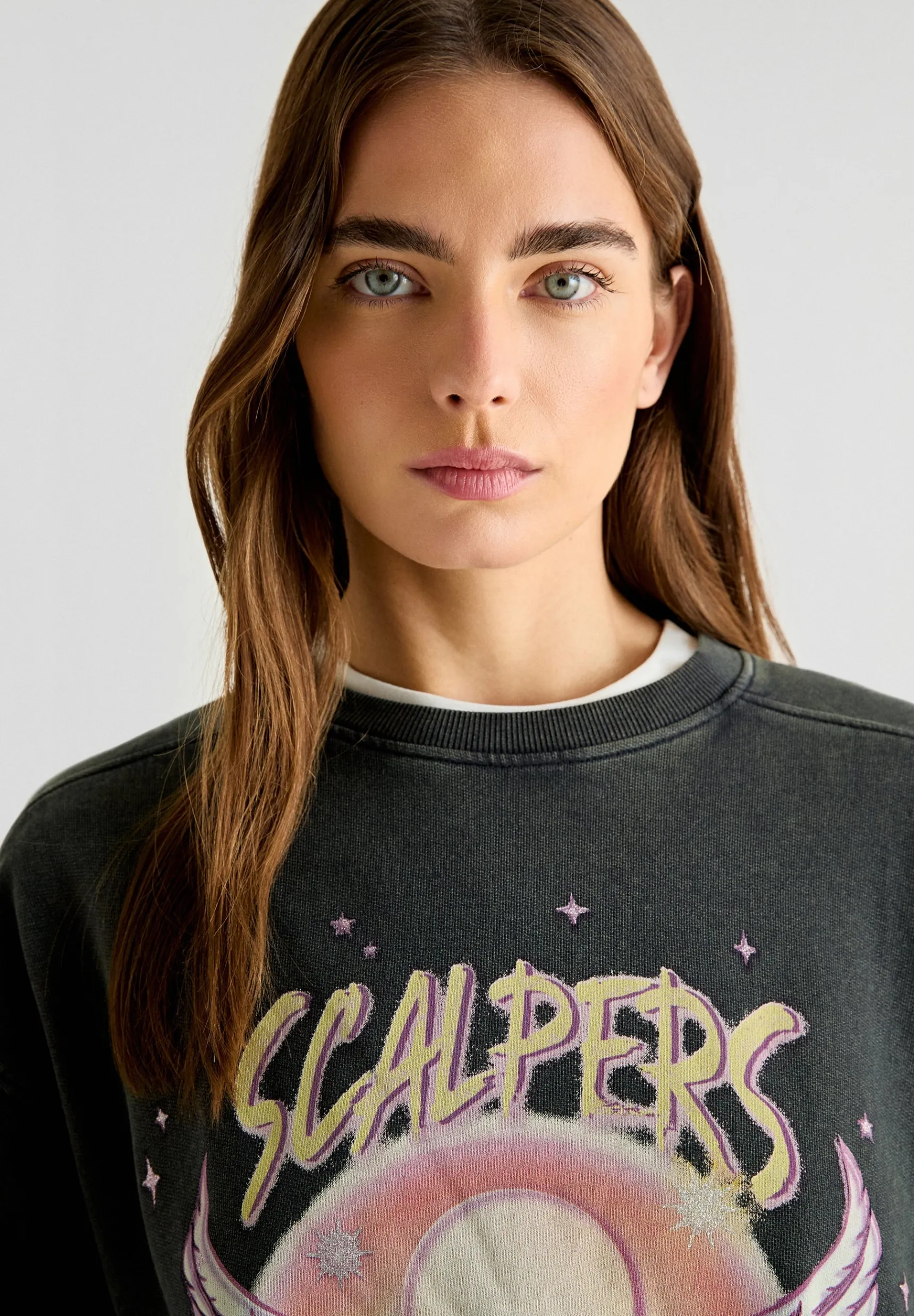 Scalpers Sweatshirts | SPRAY SKULL SWEATER