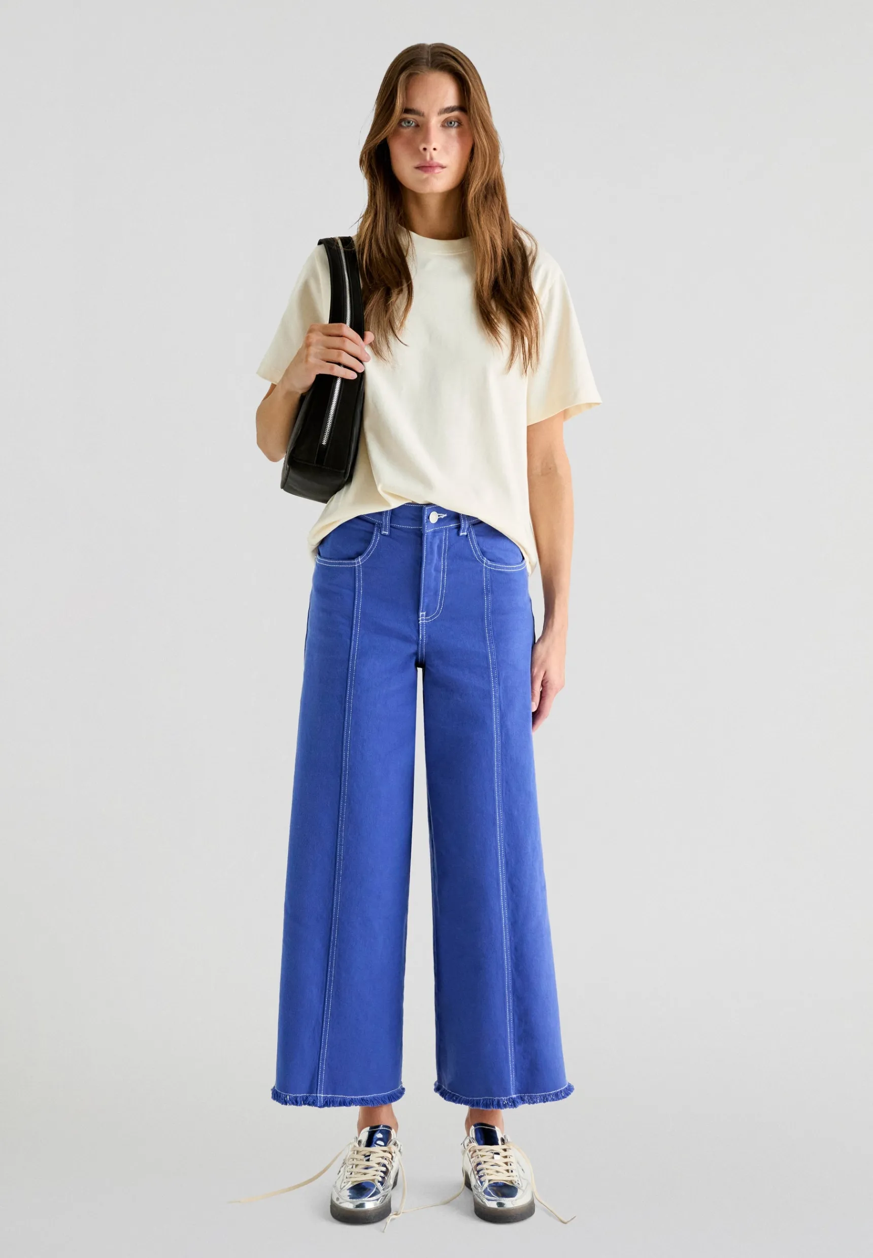 Scalpers Jeans | STITCHING CULOTTE DENIM PANT