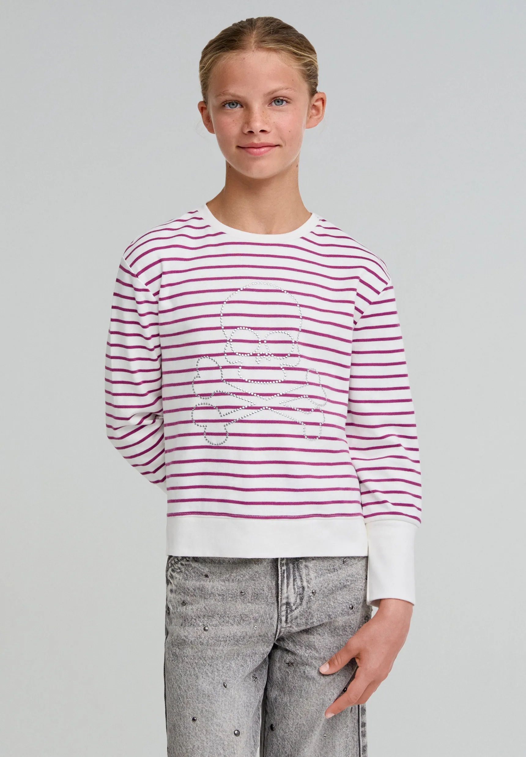 BOY Scalpers Sweatshirts | Best Sellers | STRIPED SWEATSHIRT WITH SKULL