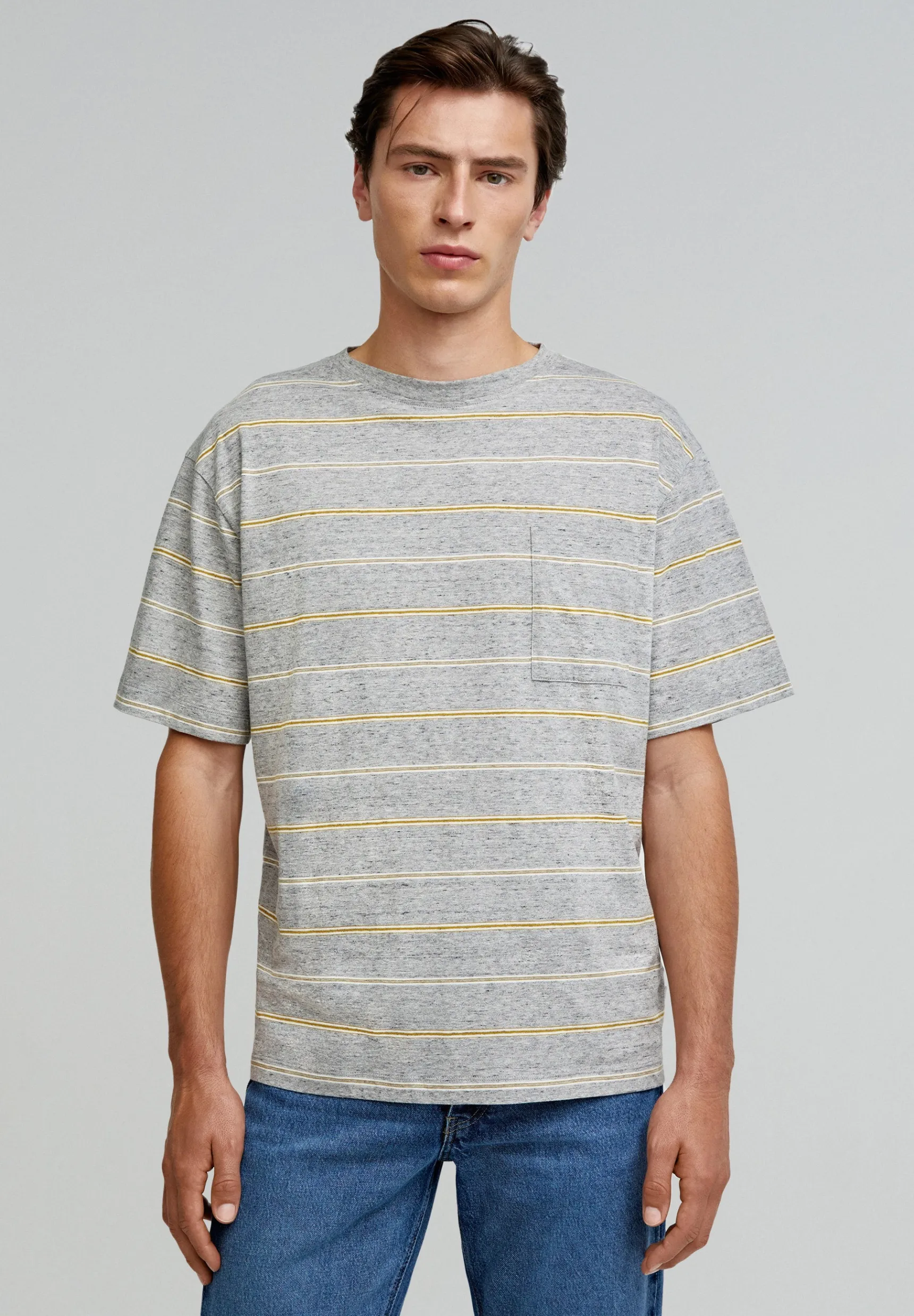 Scalpers T-shirts | STRIPED T-SHIRT WITH FRONT POCKET