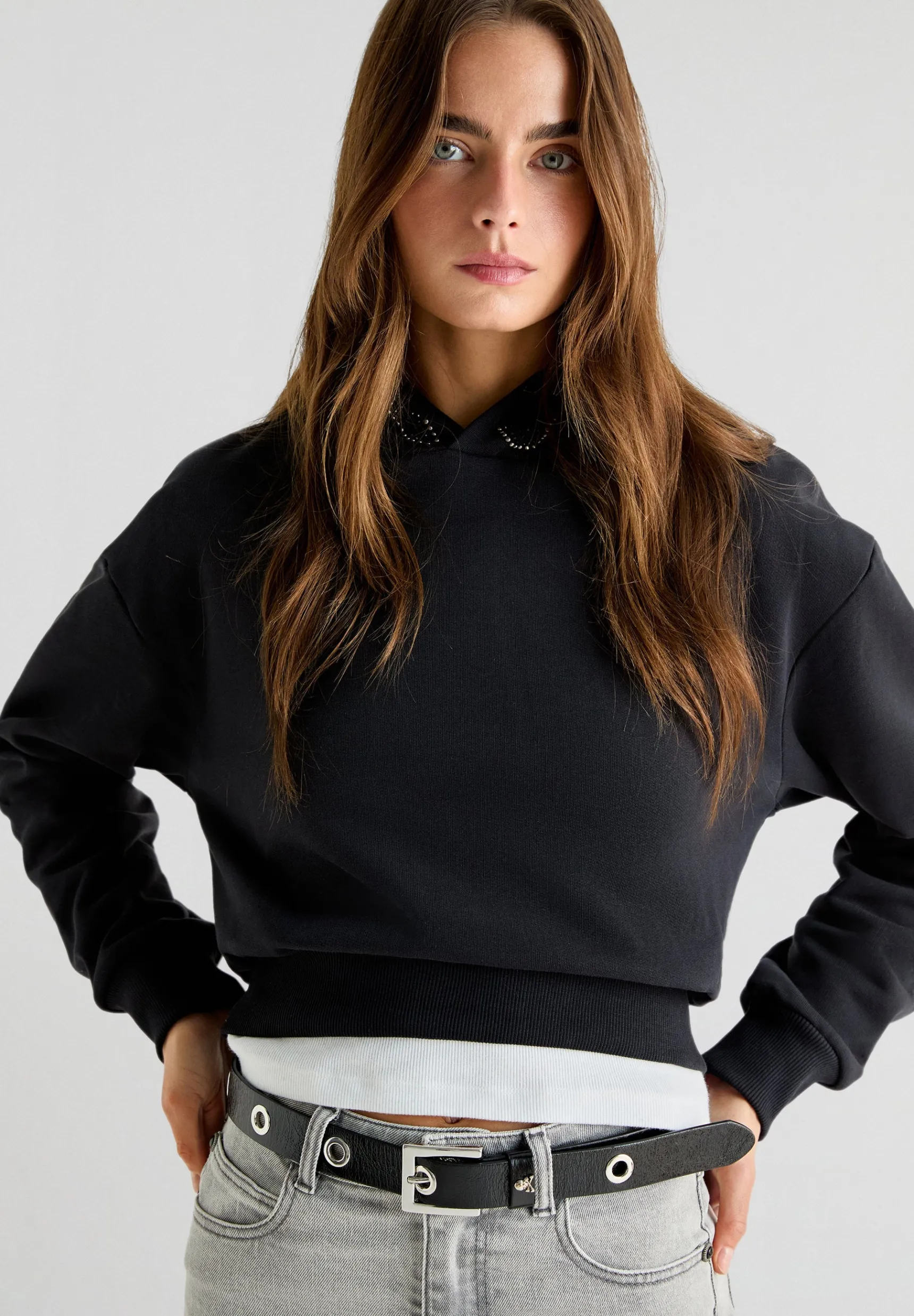 Scalpers Sweatshirts | STUDS WAVES SWEATER