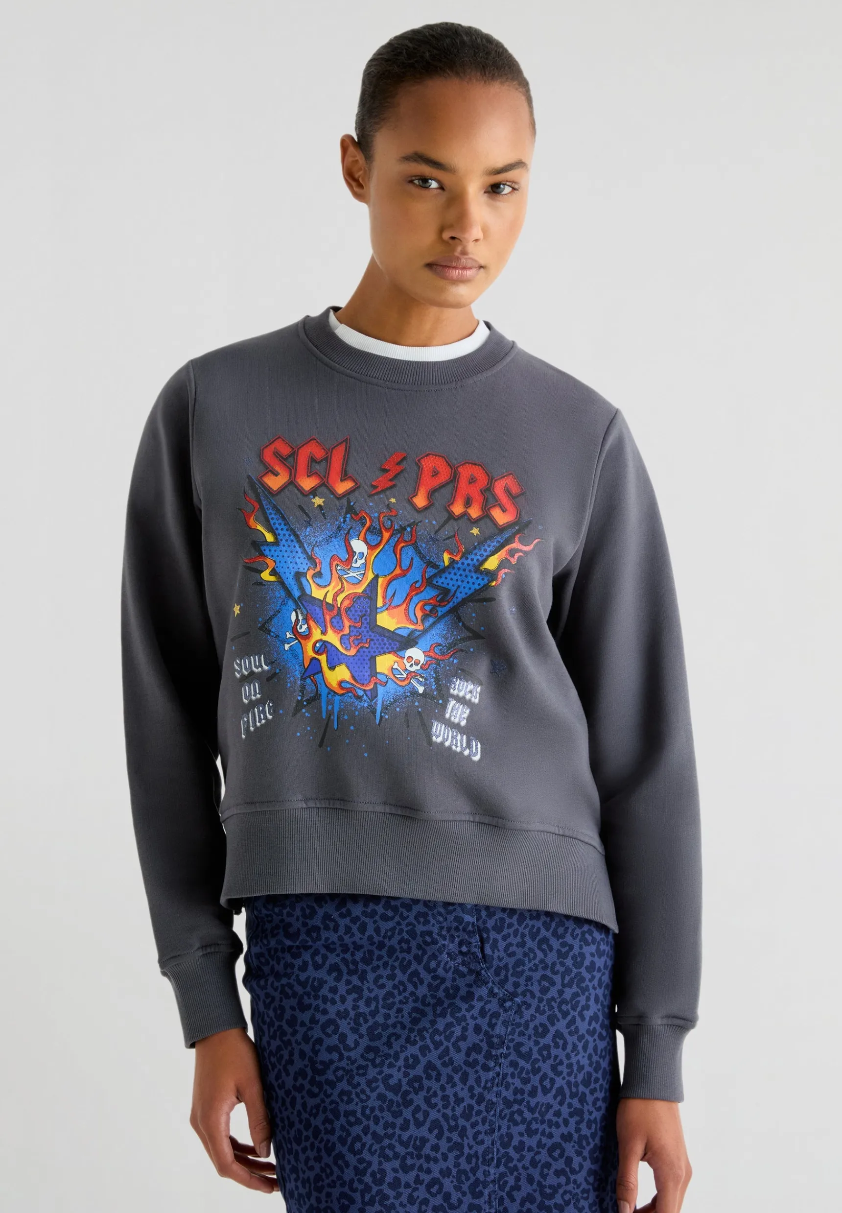 Scalpers Sweatshirts | SWEATSHIRT WITH ROCK PRINT