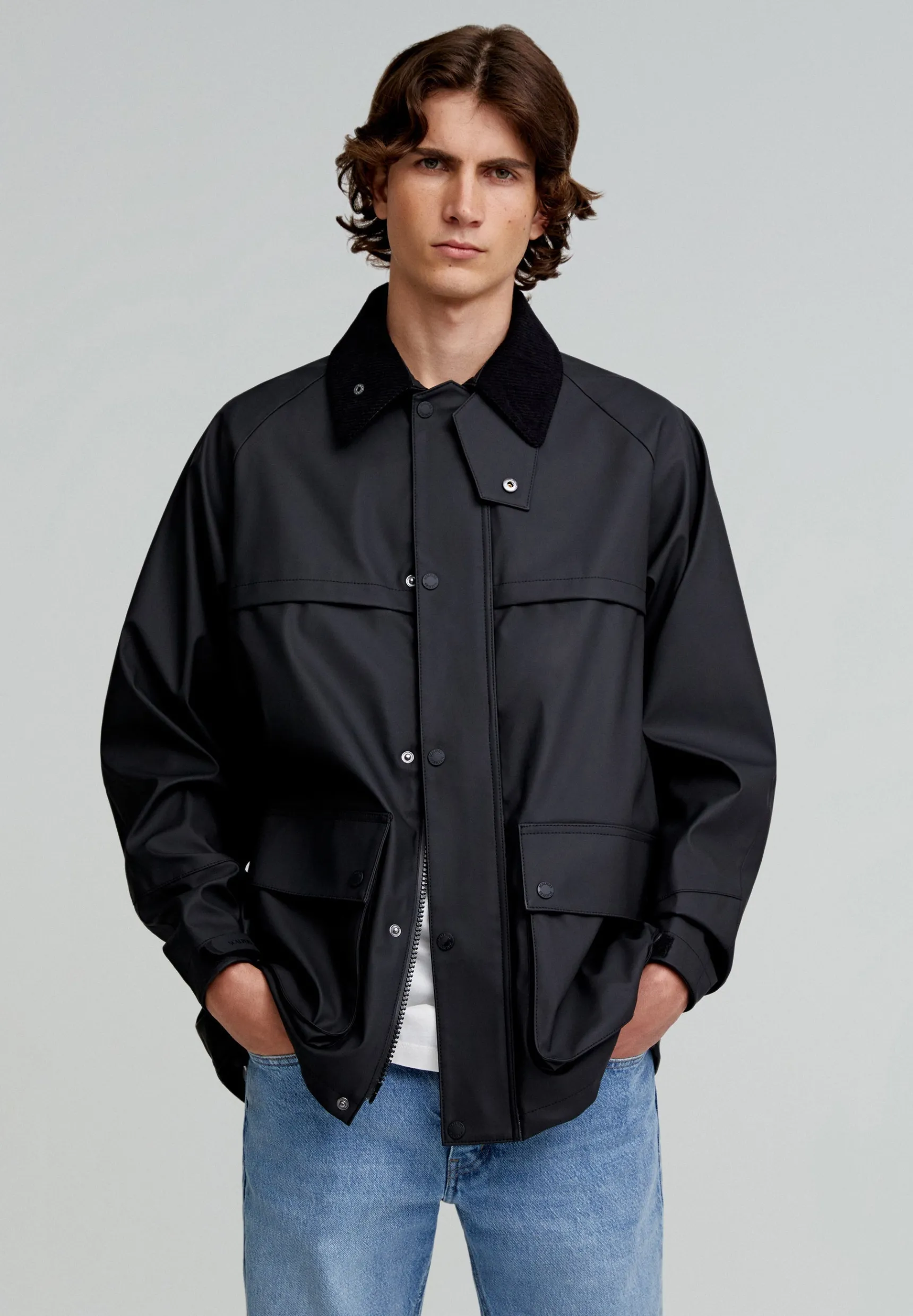 Scalpers Coats & Jackets | TECHNICAL JACKET WITH CORDUROY COLLAR