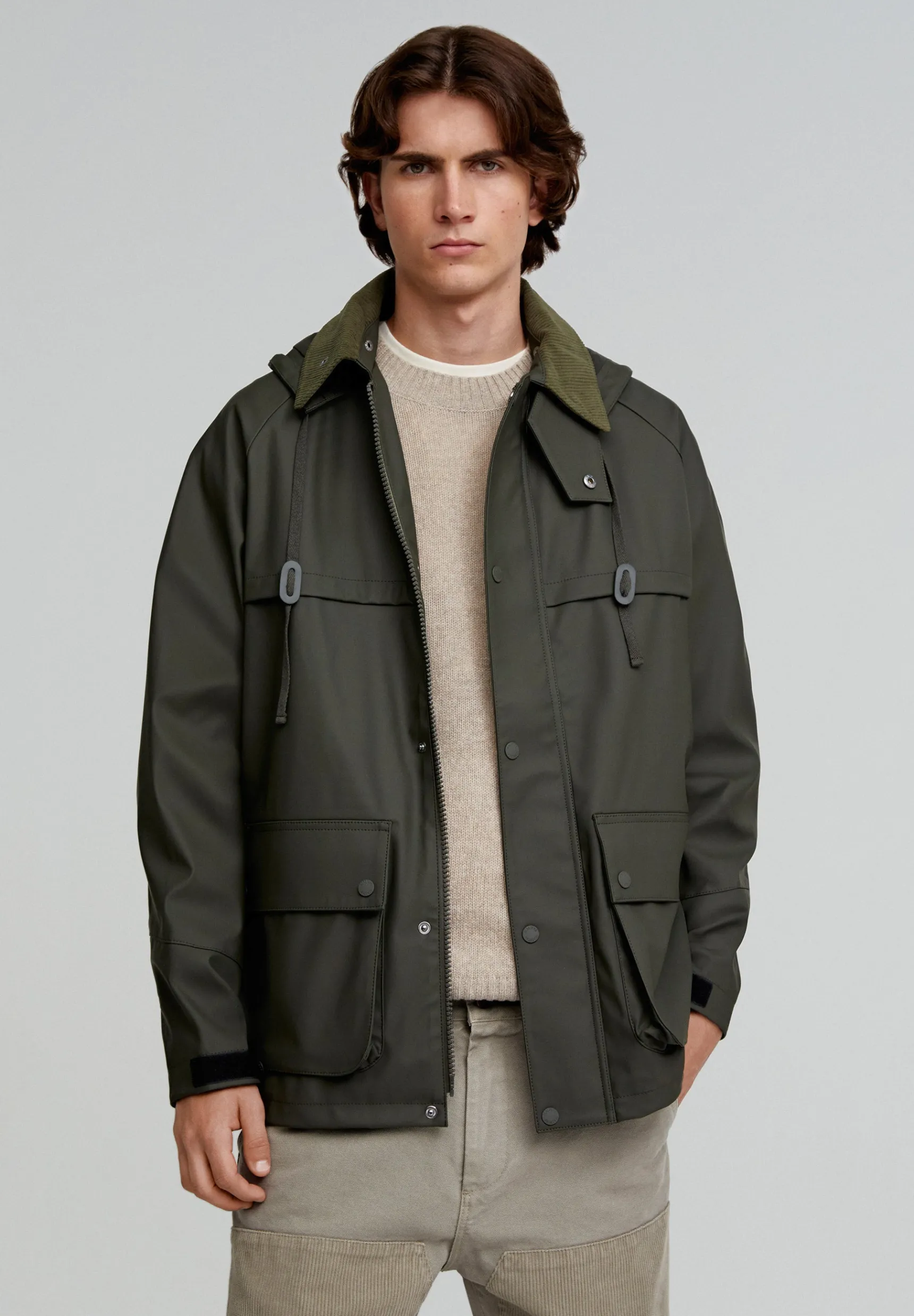 Scalpers Coats & Jackets | TECHNICAL JACKET WITH CORDUROY COLLAR