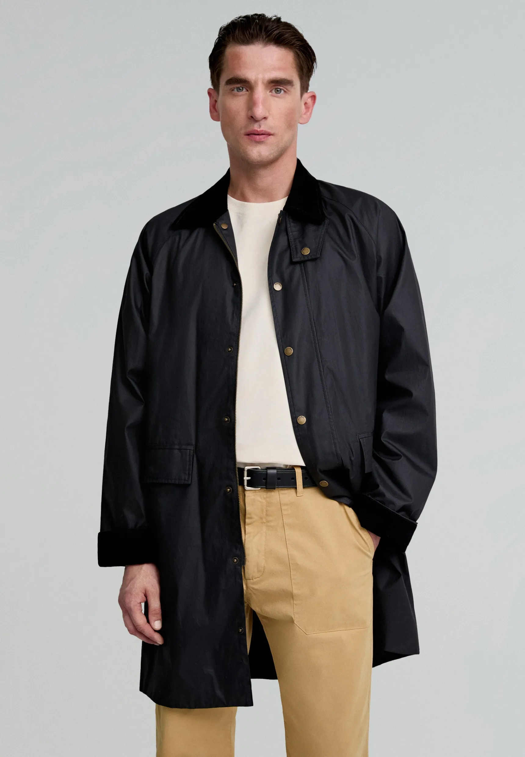 Scalpers Coats & Jackets | WAXED PARKA WITH CORDUROY COLLAR