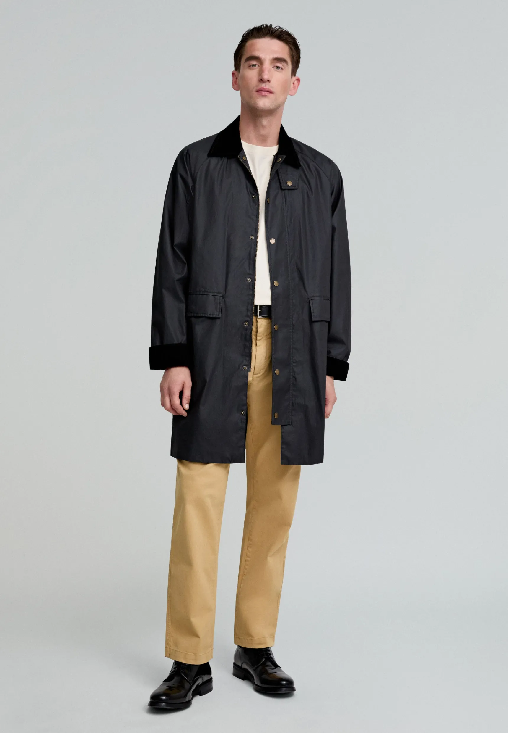 Scalpers Coats & Jackets | WAXED PARKA WITH CORDUROY COLLAR