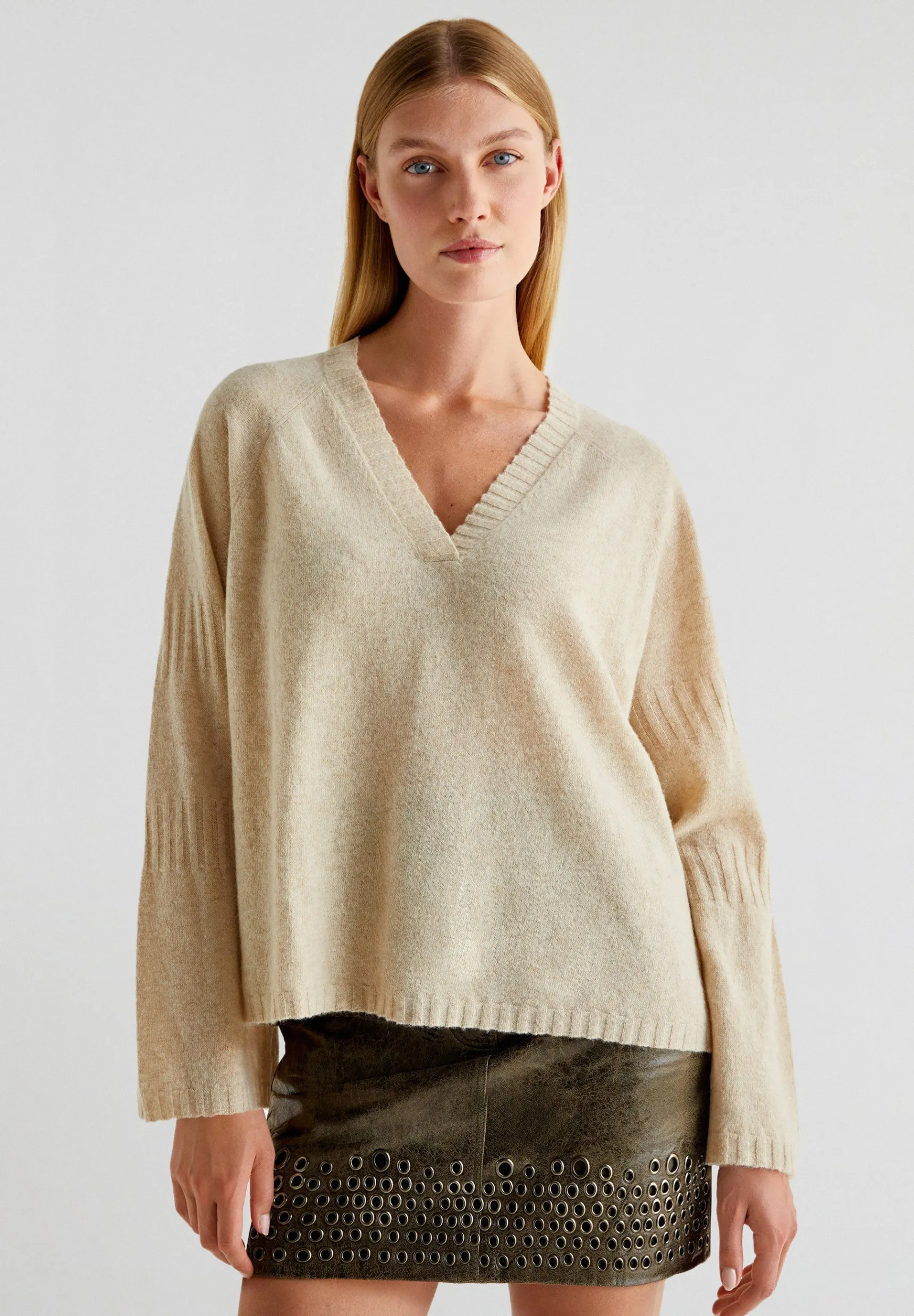 Scalpers Sweaters & Cardigans | WOOL SWEATER WITH SLEEVE DETAIL